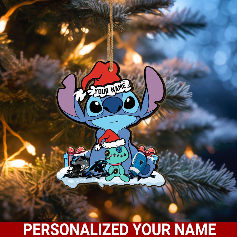 Carolina Panthers Wooden Ornament 2024 Version Personalized Your Name , Football Team Ornament, Christmas Gift For Fans ETHY-52633