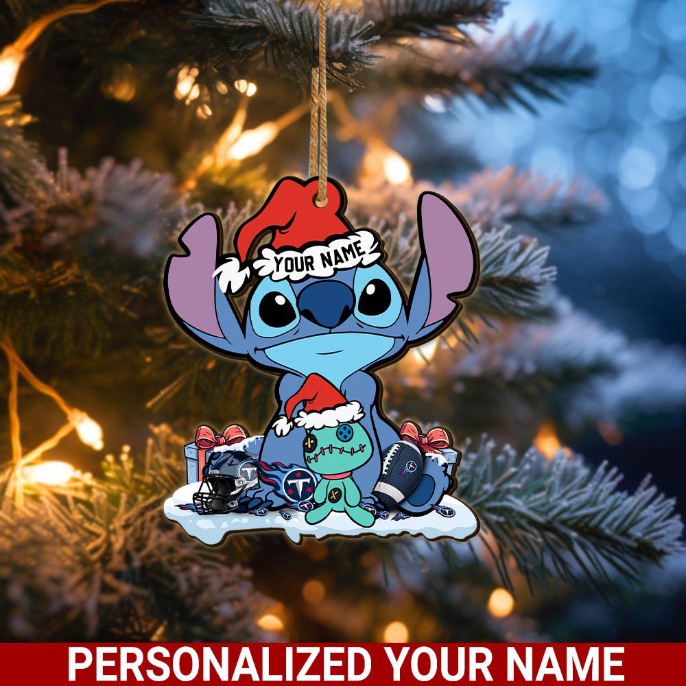 Tennessee Titans Wooden Ornament 2024 Version Personalized Your Name , Football Team Ornament, Christmas Gift For Fans ETHY-52633