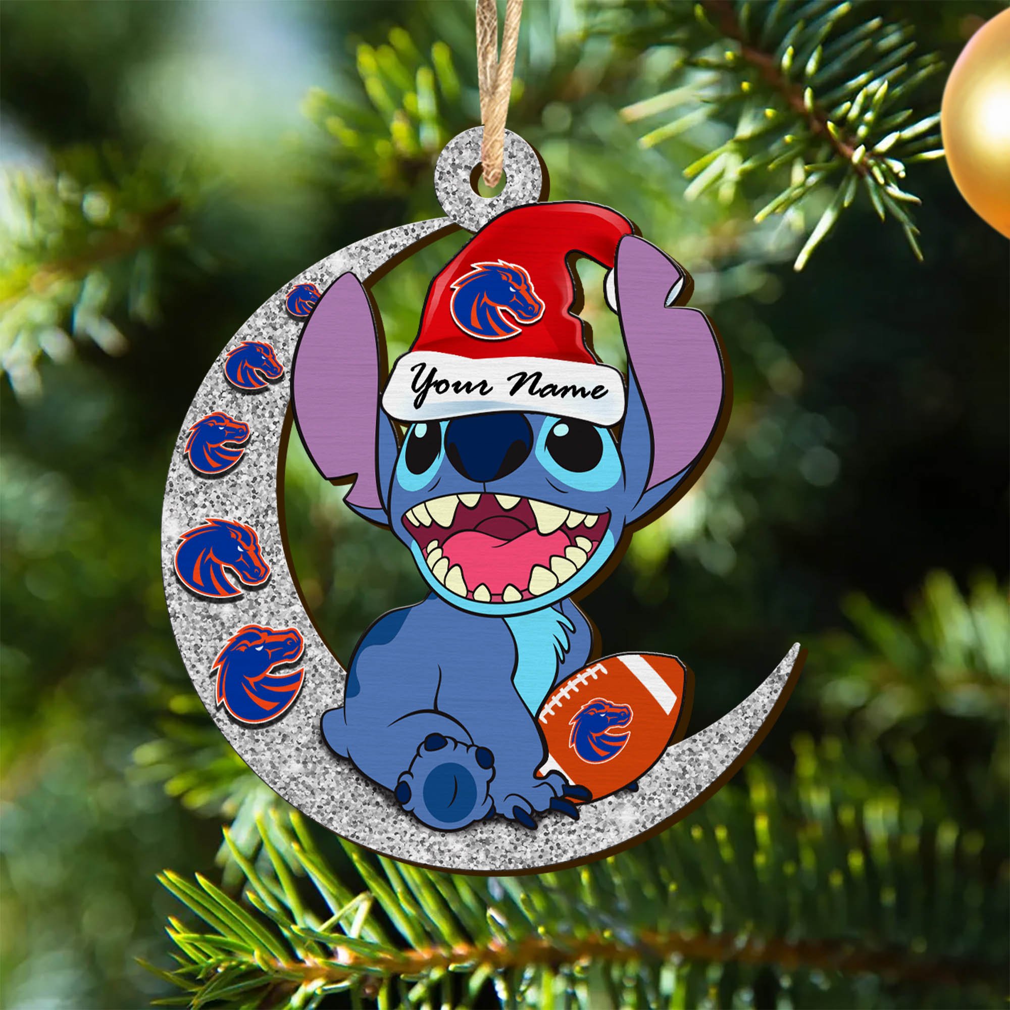 Boise State Broncos Wooden Ornament 2024 Version Personalized Your Name , Football Team Ornament, Fan Gifts, Sport Home Decorations ETHY-52639