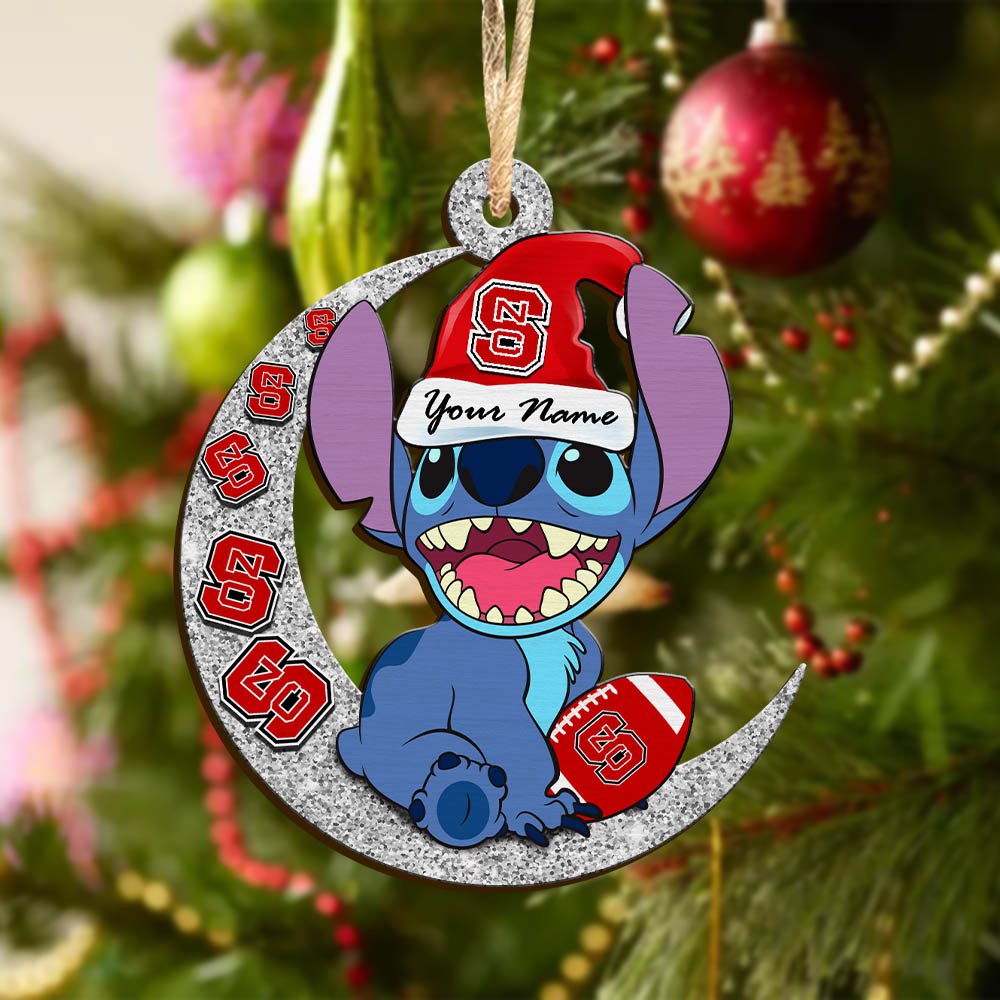 Alternative view of NC State Wolfpack Wooden Ornament 2024 Version Personalized Your Name , Football Team Ornament, Fan Gifts, Sport Home Decorations ETHY-52639