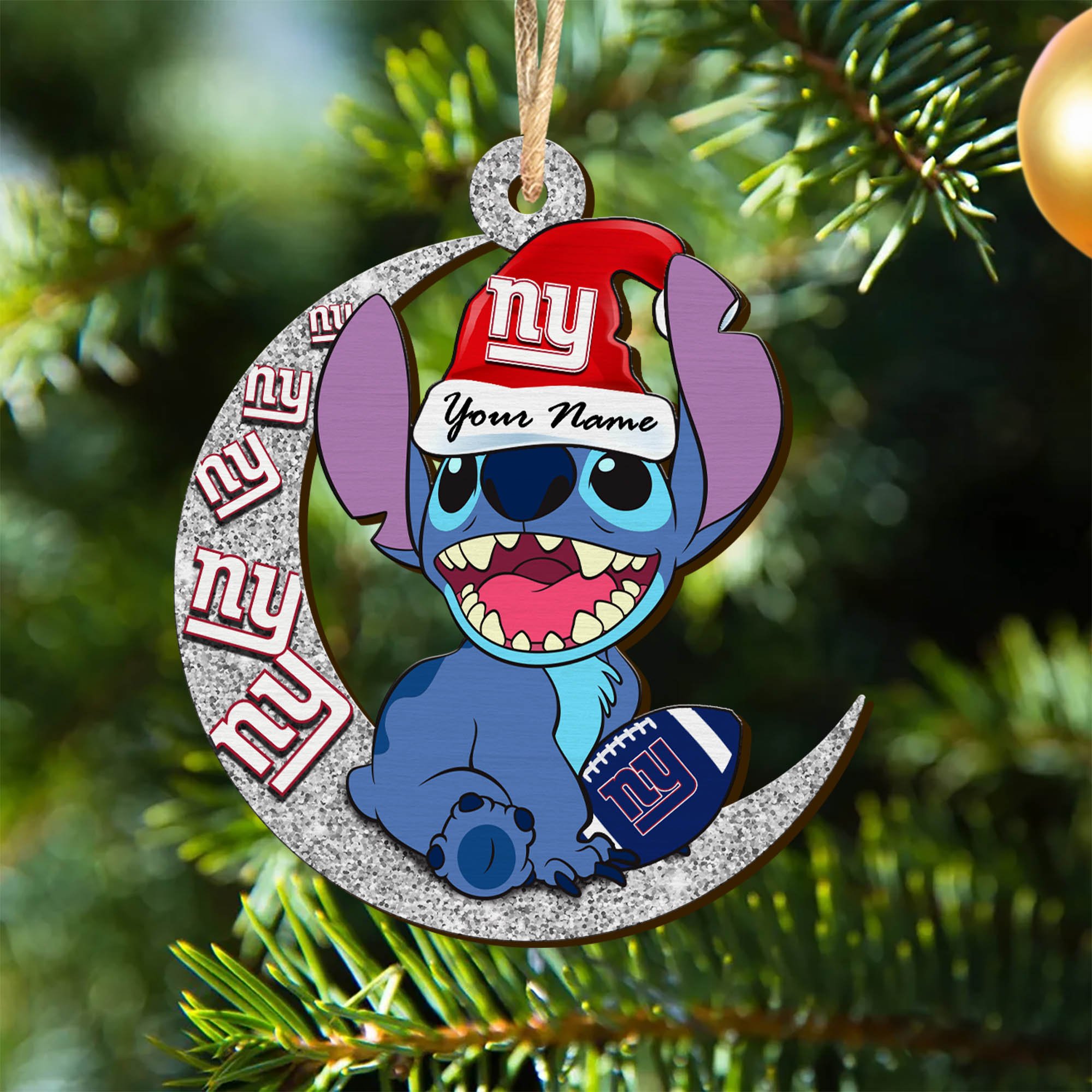 New York Giants Wooden Ornament 2024 Version Personalized Your Name , Football Team Ornament, Fan Gifts, Sport Home Decorations ETHY-52639