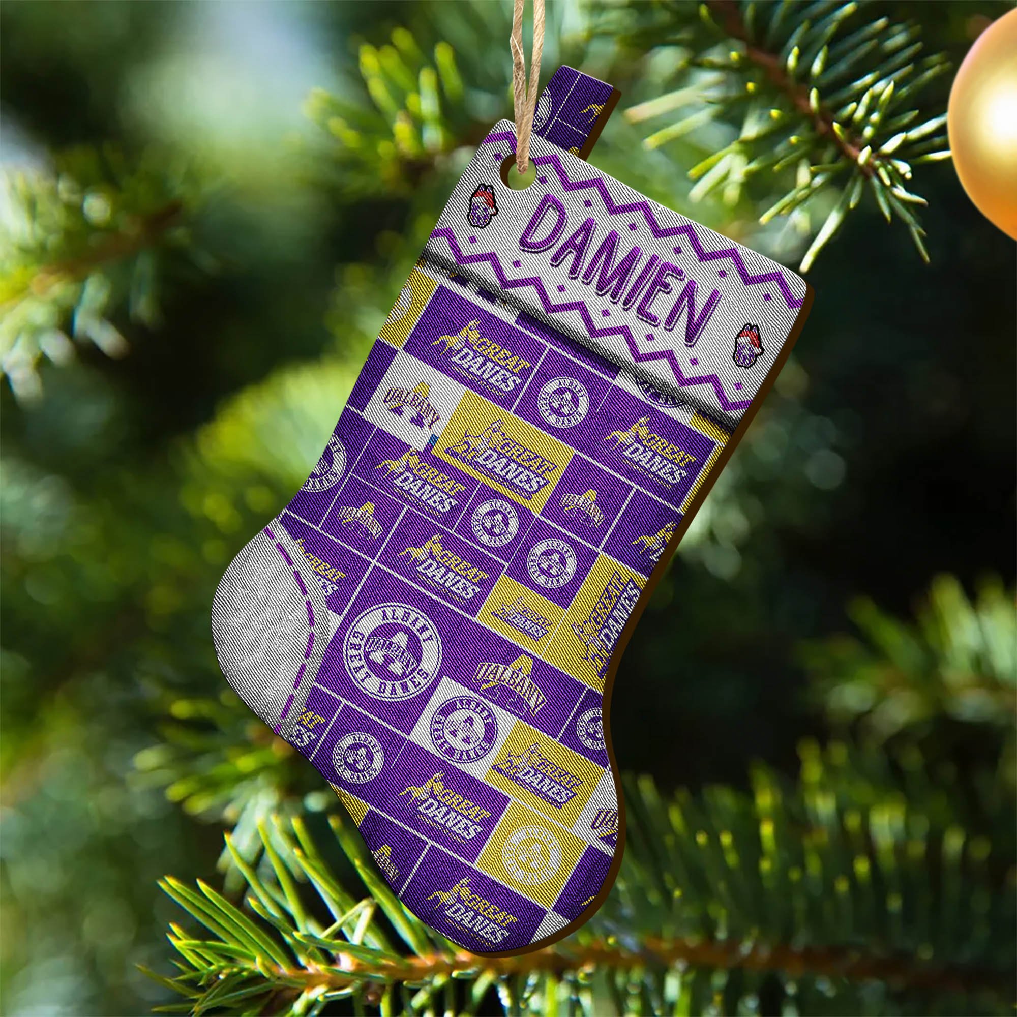 Albany Great Danes Wooden Ornament 2024 Version Custom Your Name, Christmas Stocking Ornaments, Christmas Gifts For Sport Fans ETHY-53300