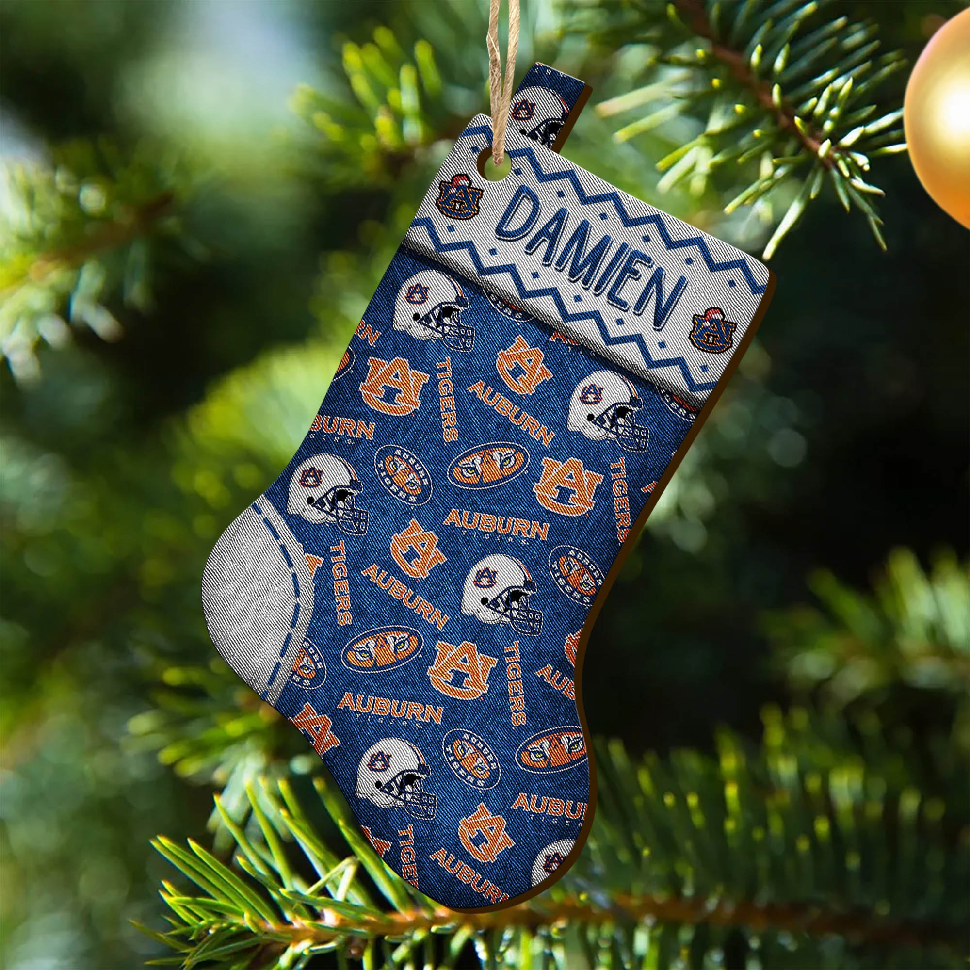Auburn Tigers Wooden Ornament 2024 Version Custom Your Name, Christmas Stocking Ornaments, Christmas Gifts For Sport Fans ETHY-53300