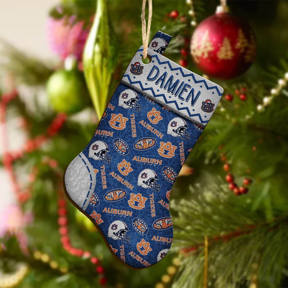 Alternative view of Auburn Tigers Wooden Ornament 2024 Version Custom Your Name, Christmas Stocking Ornaments, Christmas Gifts For Sport Fans ETHY-53300