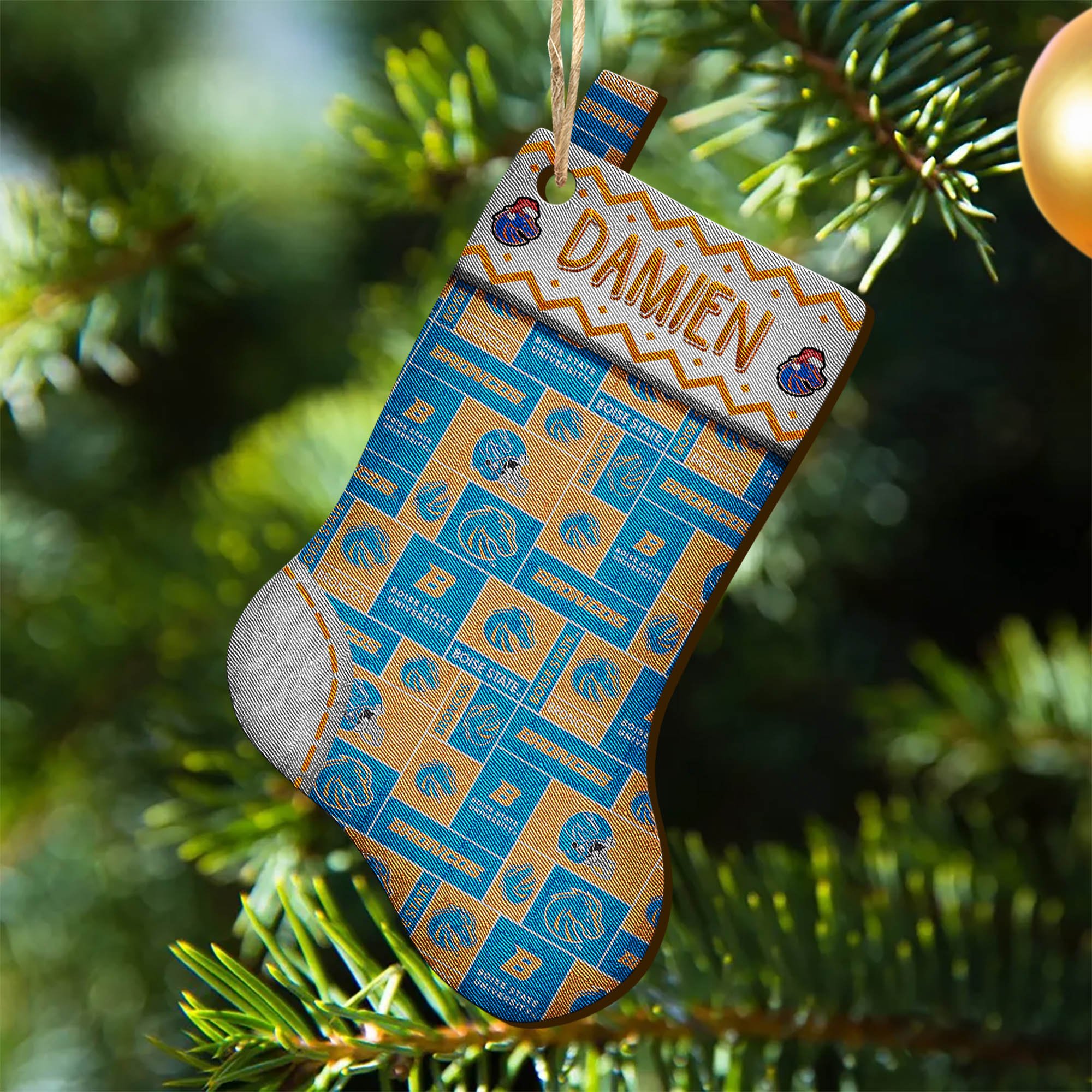 Boise State Broncos Wooden Ornament 2024 Version Custom Your Name, Christmas Stocking Ornaments, Christmas Gifts For Sport Fans ETHY-53300