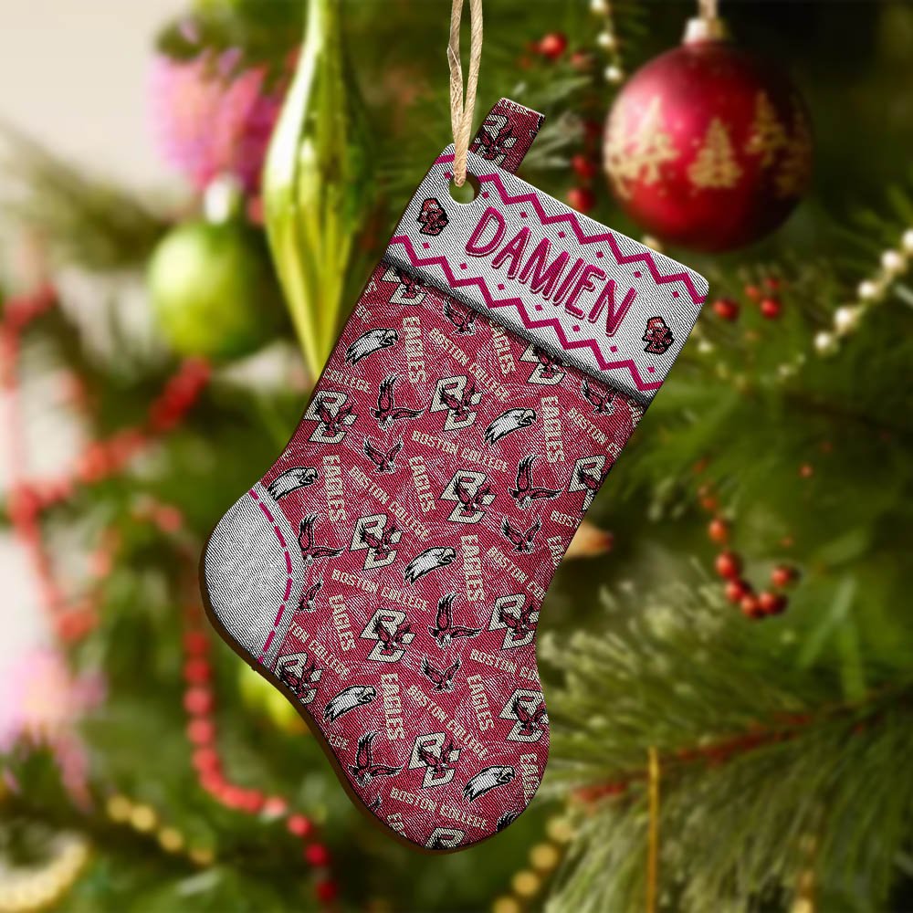 Alternative view of Boston College Eagles Wooden Ornament 2024 Version Custom Your Name, Christmas Stocking Ornaments, Christmas Gifts For Sport Fans ETHY-53300
