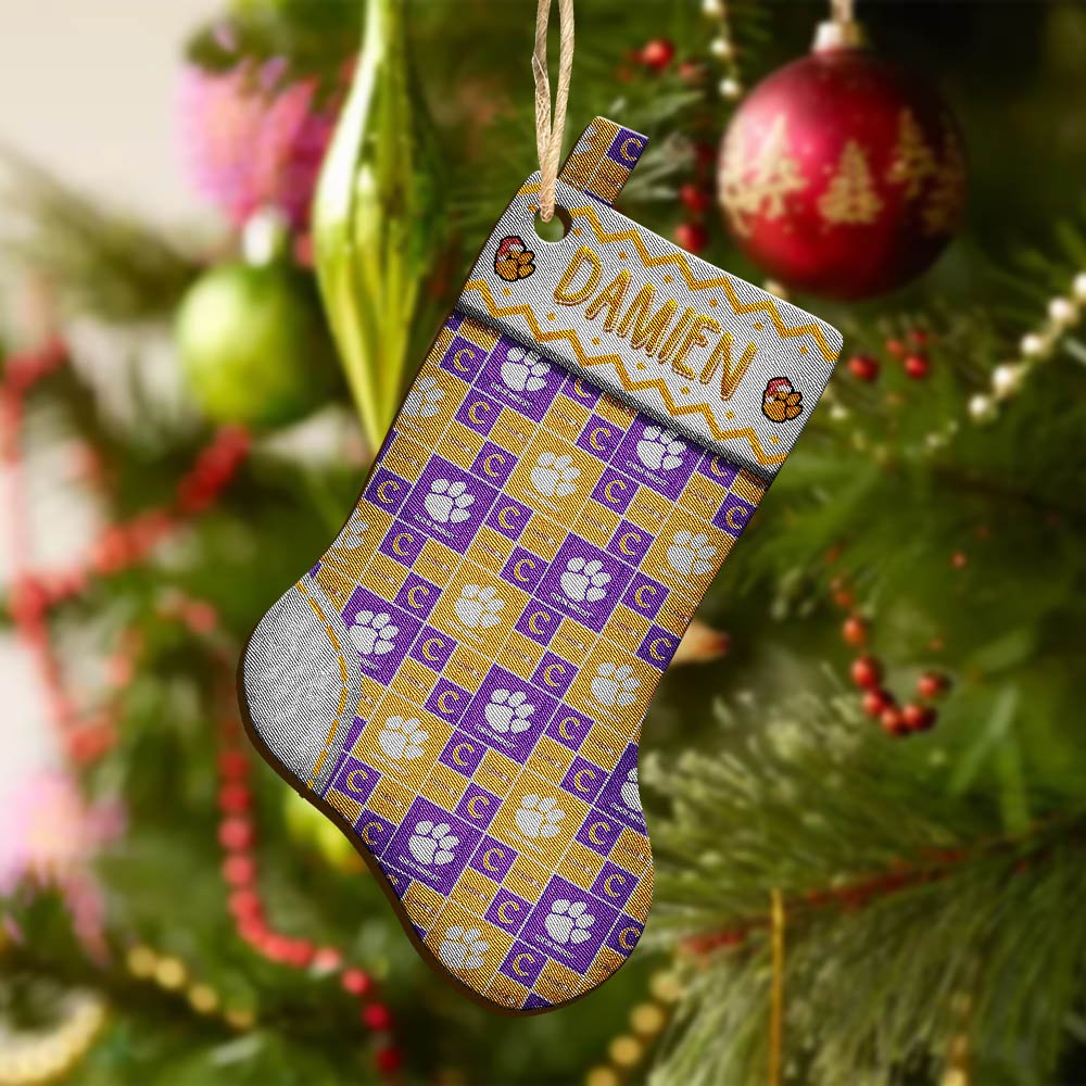 Alternative view of Clemson Tigers Wooden Ornament 2024 Version Custom Your Name, Christmas Stocking Ornaments, Christmas Gifts For Sport Fans ETHY-53300