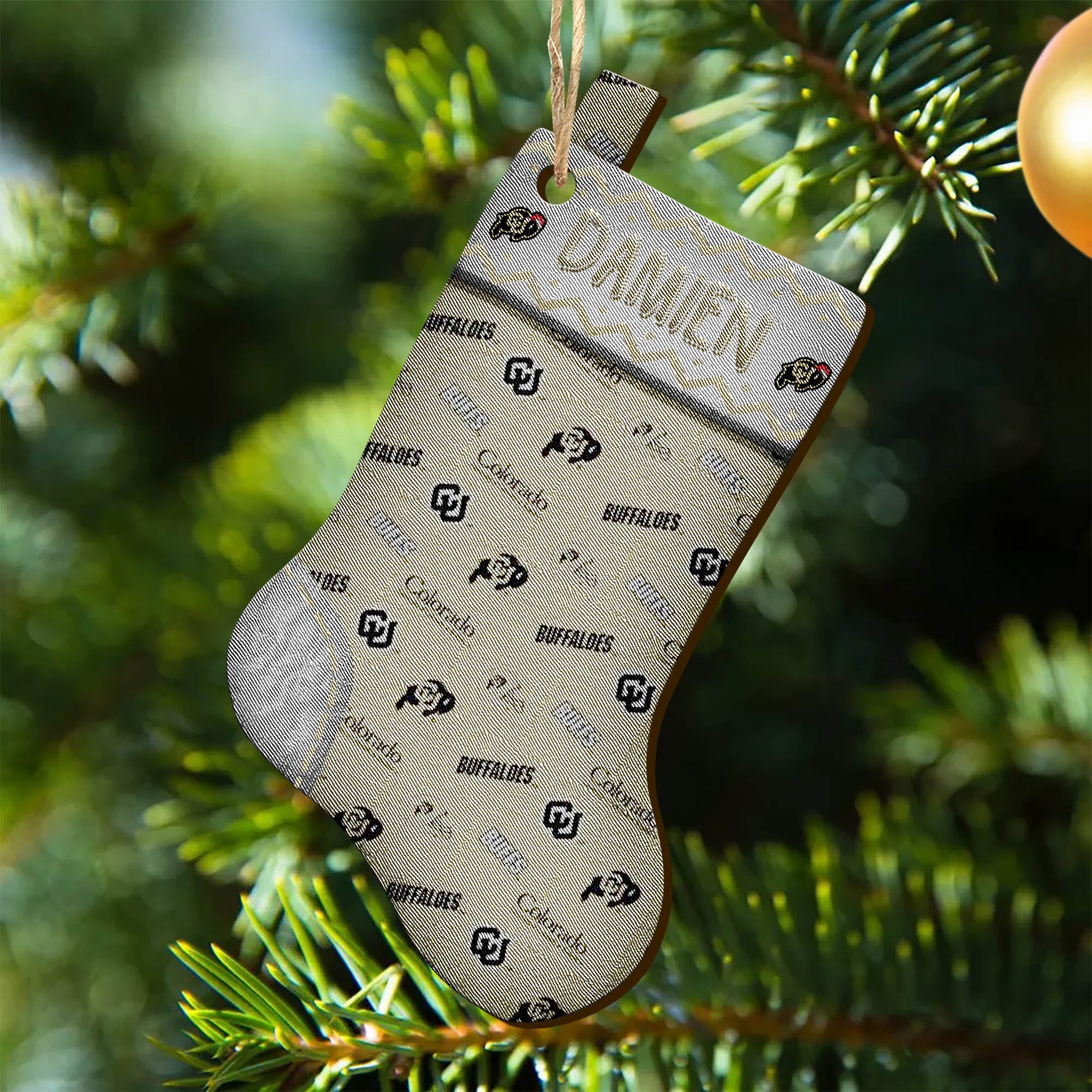Colorado Buffaloes Wooden Ornament 2024 Version Custom Your Name, Christmas Stocking Ornaments, Christmas Gifts For Sport Fans ETHY-53300