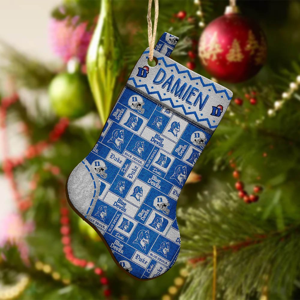 Alternative view of Duke Blue Devils Wooden Ornament 2024 Version Custom Your Name, Christmas Stocking Ornaments, Christmas Gifts For Sport Fans ETHY-53300
