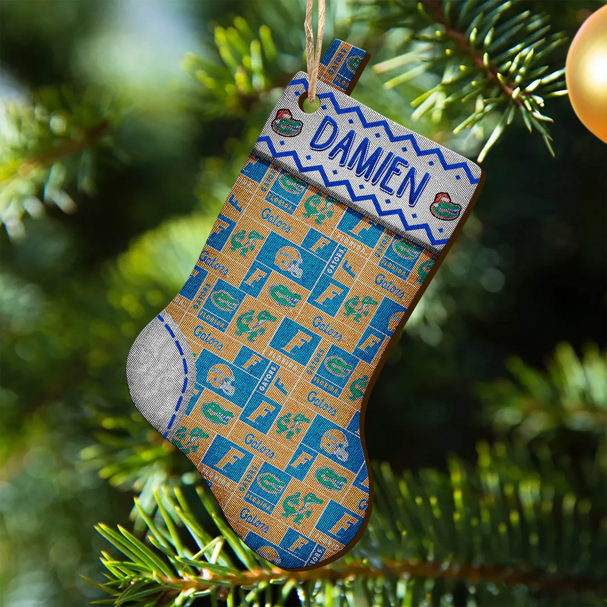 Florida Gators Wooden Ornament 2024 Version Custom Your Name, Christmas Stocking Ornaments, Christmas Gifts For Sport Fans ETHY-53300