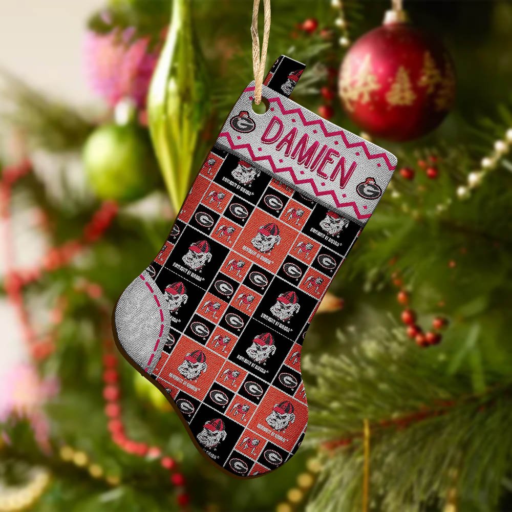 Alternative view of Georgia Bulldogs Wooden Ornament 2024 Version Custom Your Name, Christmas Stocking Ornaments, Christmas Gifts For Sport Fans ETHY-53300
