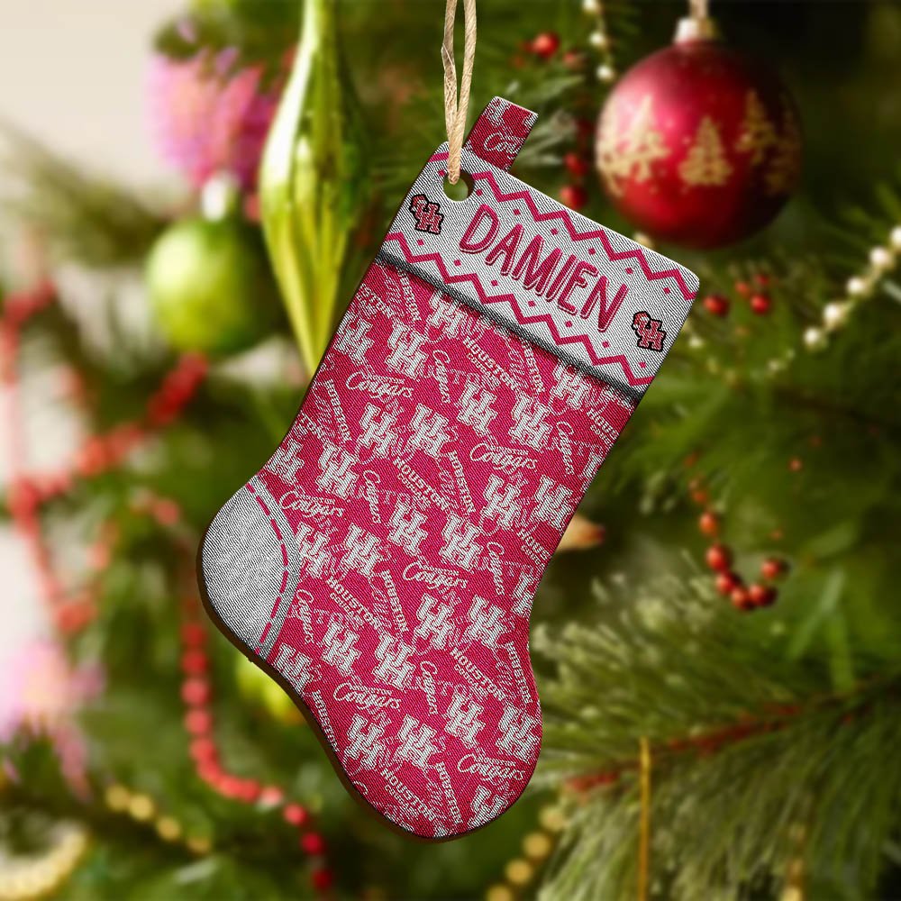 Alternative view of Houston Cougars Wooden Ornament 2024 Version Custom Your Name, Christmas Stocking Ornaments, Christmas Gifts For Sport Fans ETHY-53300