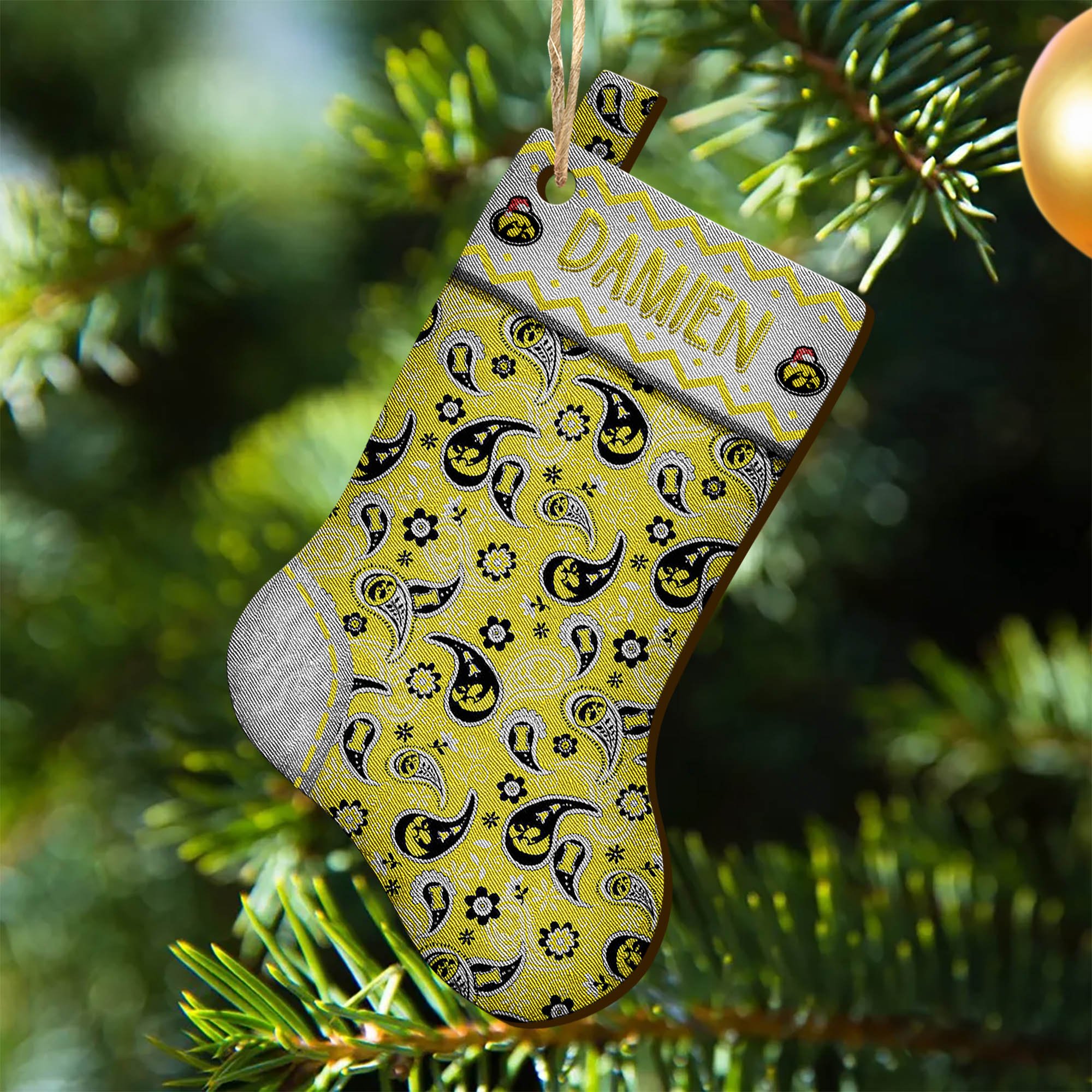 Iowa Hawkeyes Wooden Ornament 2024 Version Custom Your Name, Christmas Stocking Ornaments, Christmas Gifts For Sport Fans ETHY-53300
