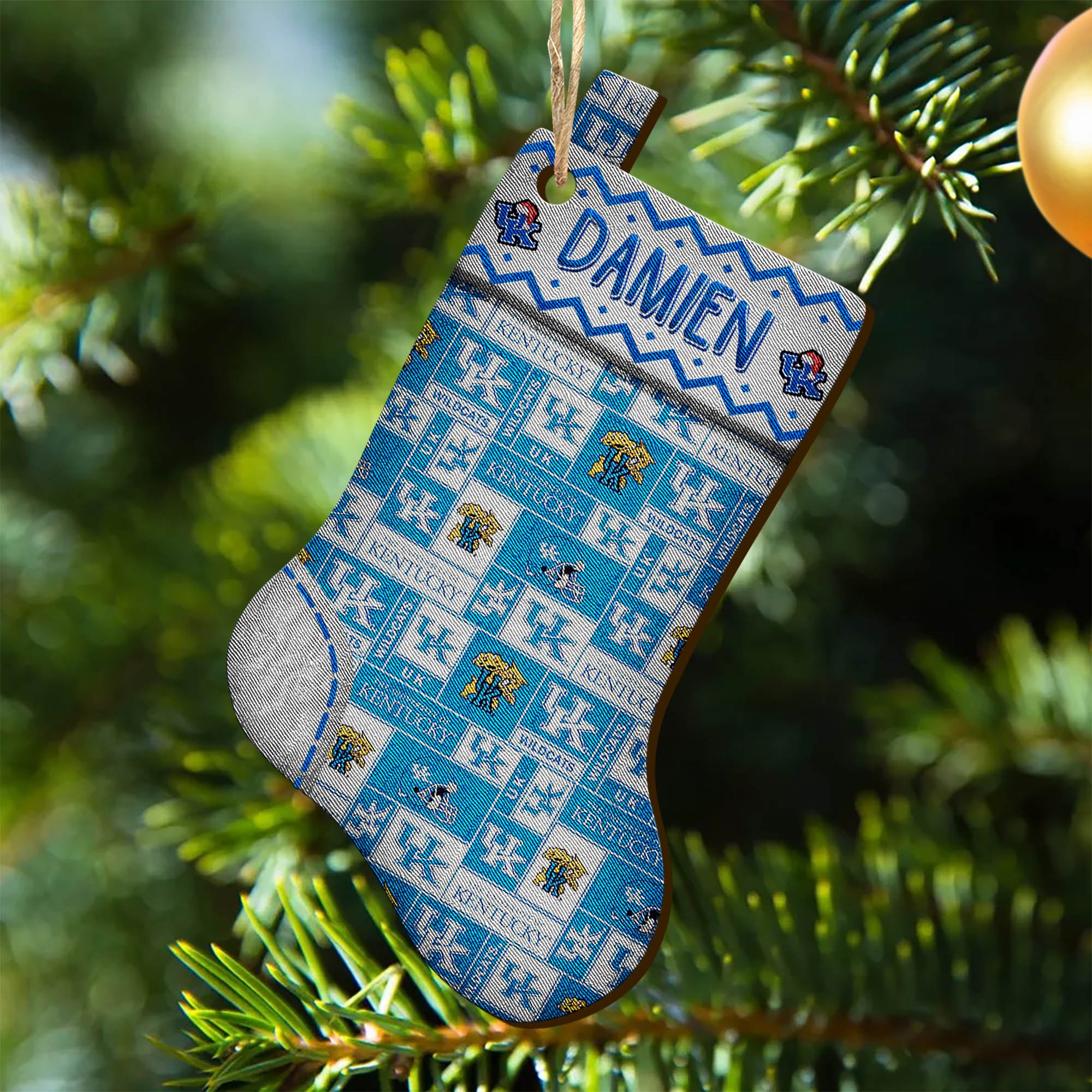 Kentucky Wildcats Wooden Ornament 2024 Version Custom Your Name, Christmas Stocking Ornaments, Christmas Gifts For Sport Fans ETHY-53300