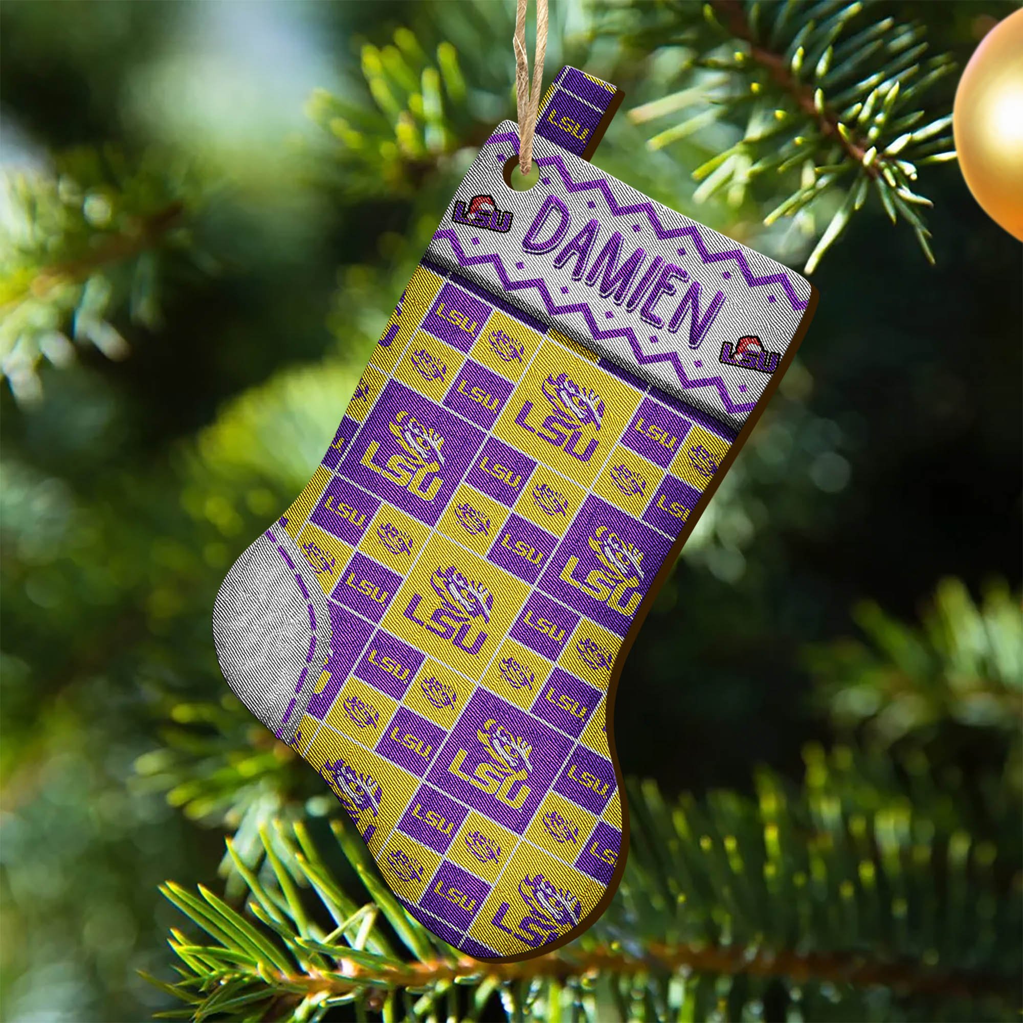 LSU TIGERS Wooden Ornament 2024 Version Custom Your Name, Christmas Stocking Ornaments, Christmas Gifts For Sport Fans ETHY-53300