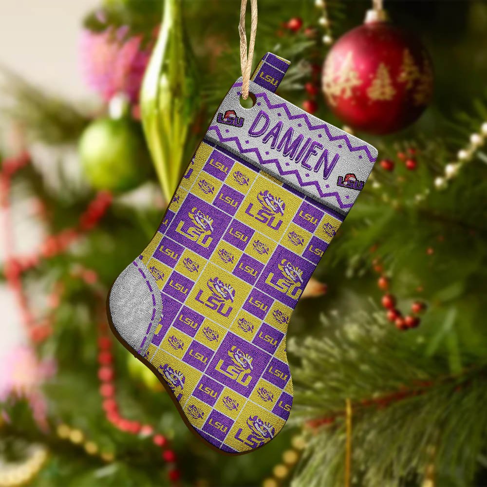 Alternative view of LSU TIGERS Wooden Ornament 2024 Version Custom Your Name, Christmas Stocking Ornaments, Christmas Gifts For Sport Fans ETHY-53300
