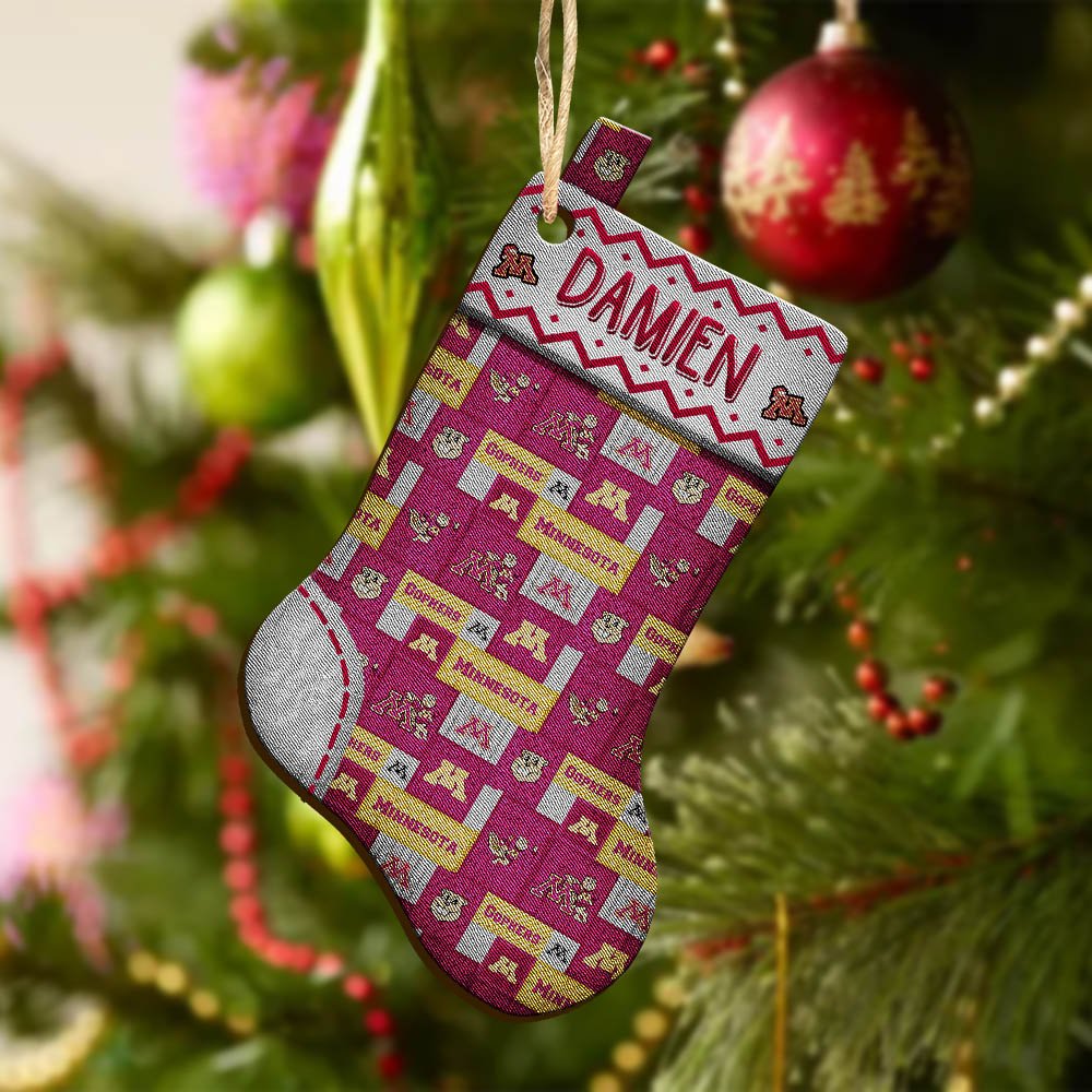 Alternative view of Minnesota Golden Gophers Wooden Ornament 2024 Version Custom Your Name, Christmas Stocking Ornaments, Christmas Gifts For Sport Fans ETHY-53300