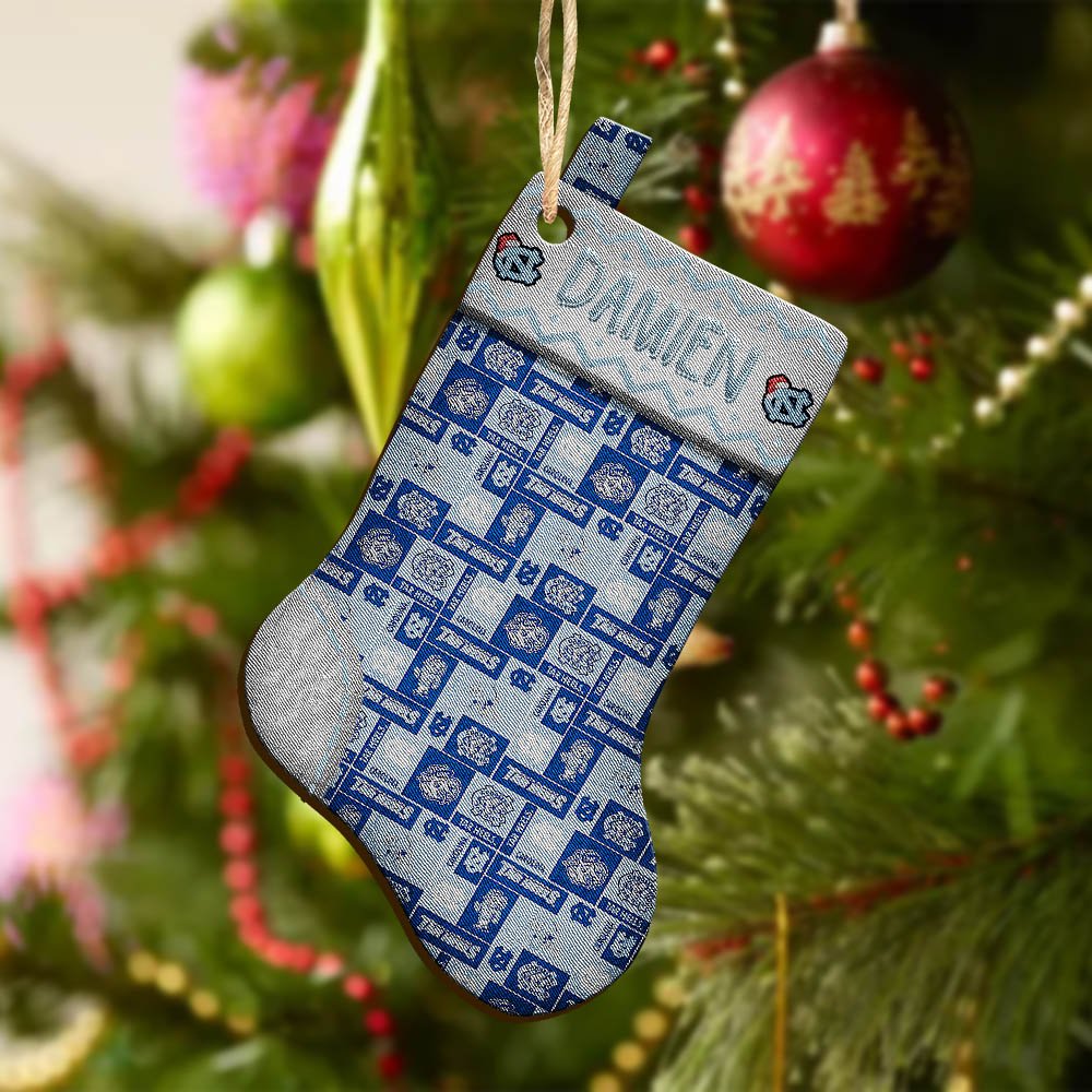 Alternative view of North Carolina Tar Heels Wooden Ornament 2024 Version Custom Your Name, Christmas Stocking Ornaments, Christmas Gifts For Sport Fans ETHY-53300