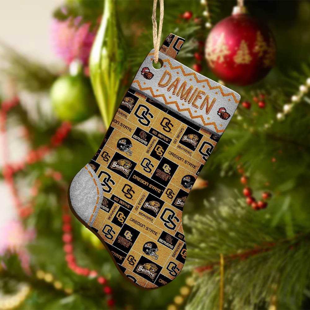 Alternative view of Oregon State Beavers Wooden Ornament 2024 Version Custom Your Name, Christmas Stocking Ornaments, Christmas Gifts For Sport Fans ETHY-53300
