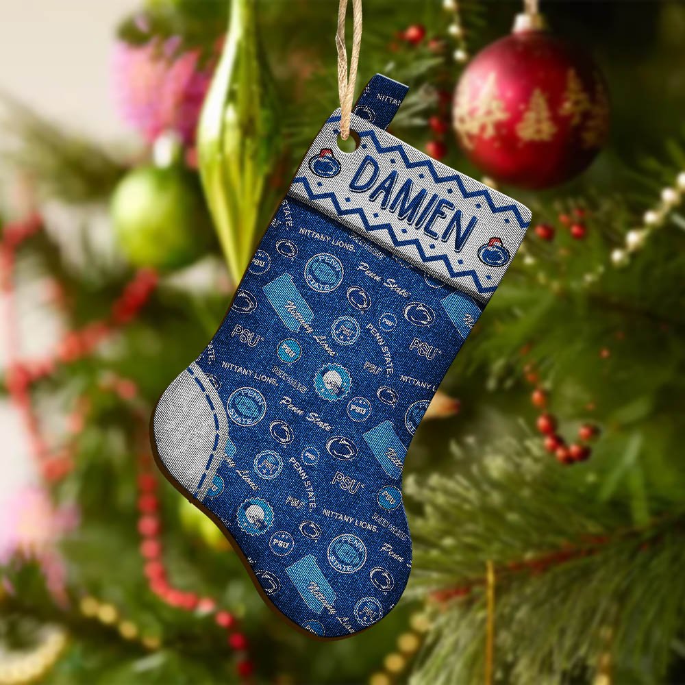 Alternative view of Penn State Nittany Lions Wooden Ornament 2024 Version Custom Your Name, Christmas Stocking Ornaments, Christmas Gifts For Sport Fans ETHY-53300