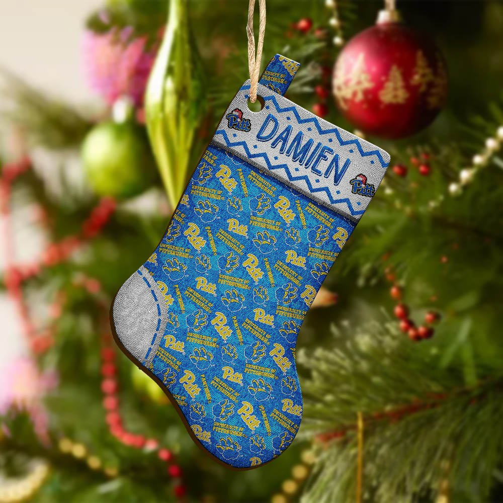 Alternative view of Pittsburgh Panthers Wooden Ornament 2024 Version Custom Your Name, Christmas Stocking Ornaments, Christmas Gifts For Sport Fans ETHY-53300