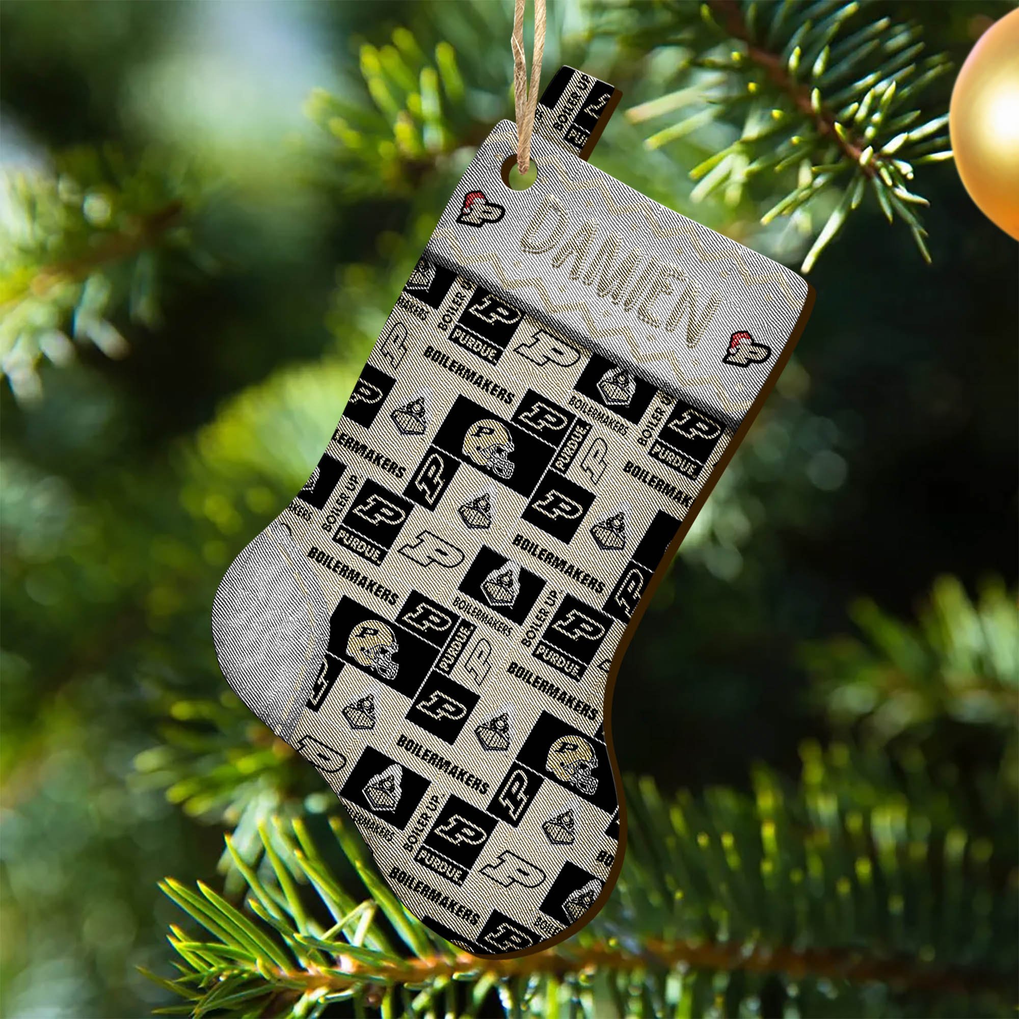Purdue Boilermakers Wooden Ornament 2024 Version Custom Your Name, Christmas Stocking Ornaments, Christmas Gifts For Sport Fans ETHY-53300