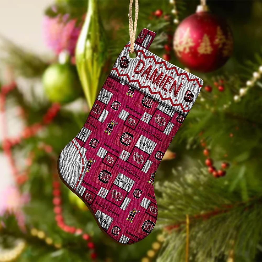 Alternative view of South Carolina Gamecocks Wooden Ornament 2024 Version Custom Your Name, Christmas Stocking Ornaments, Christmas Gifts For Sport Fans ETHY-53300
