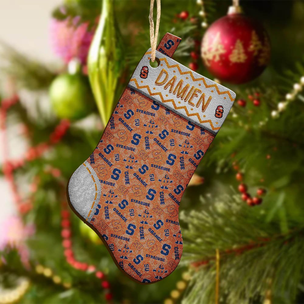 Alternative view of Syracuse Orange Wooden Ornament 2024 Version Custom Your Name, Christmas Stocking Ornaments, Christmas Gifts For Sport Fans ETHY-53300