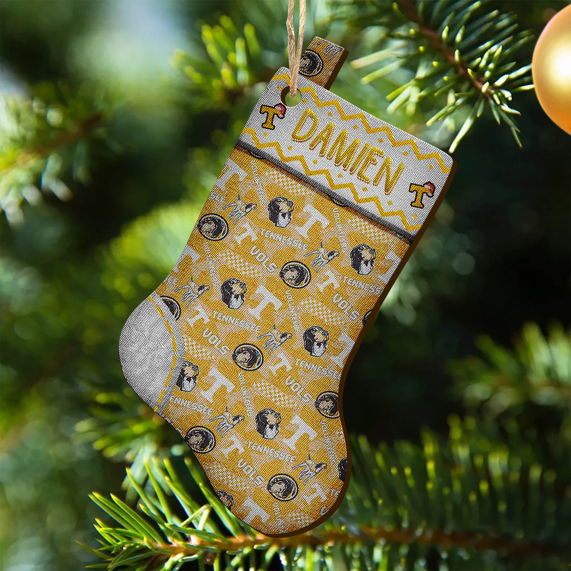Tennessee Volunteers Wooden Ornament 2024 Version Custom Your Name, Christmas Stocking Ornaments, Christmas Gifts For Sport Fans ETHY-53300
