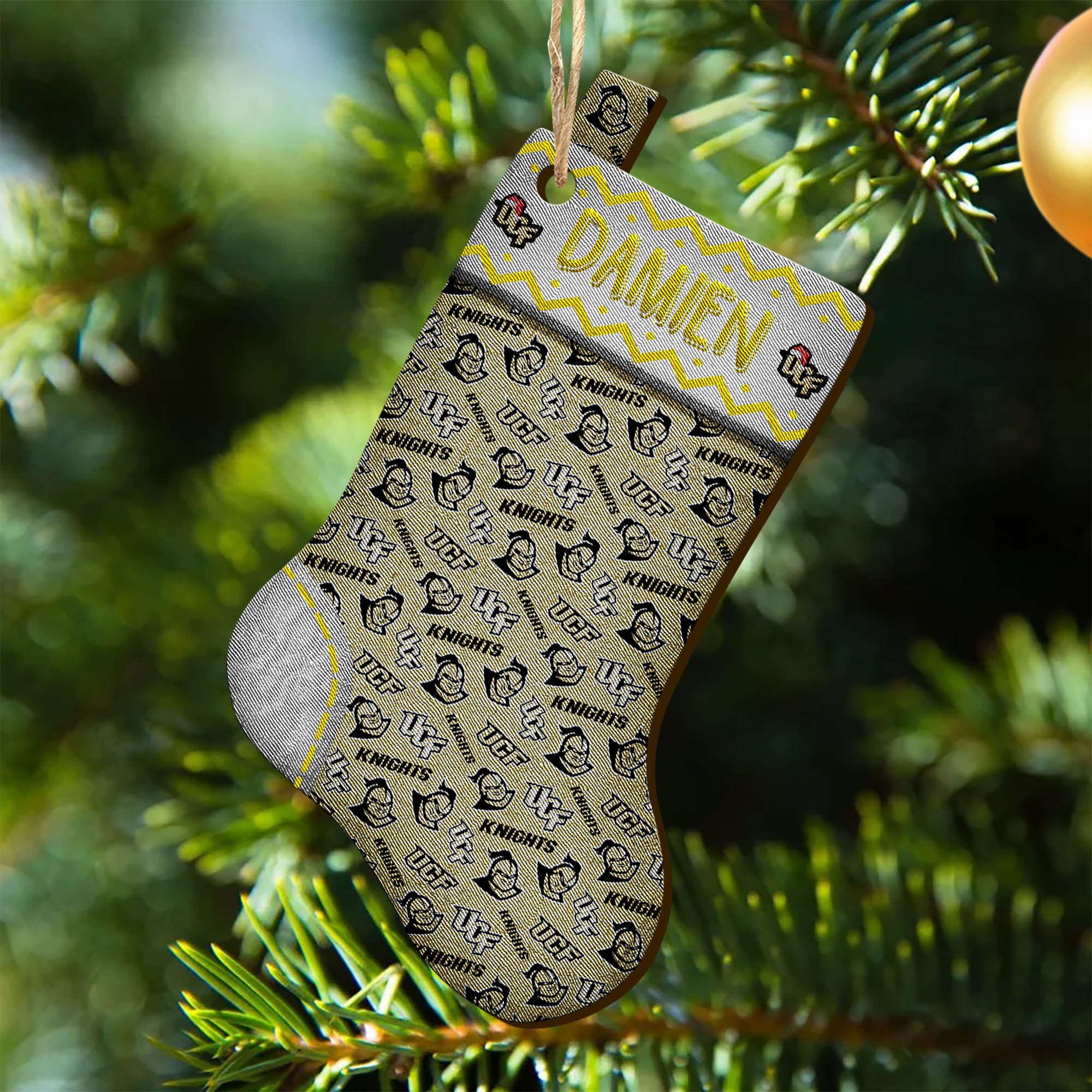 UCF Knights Wooden Ornament 2024 Version Custom Your Name, Christmas Stocking Ornaments, Christmas Gifts For Sport Fans ETHY-53300