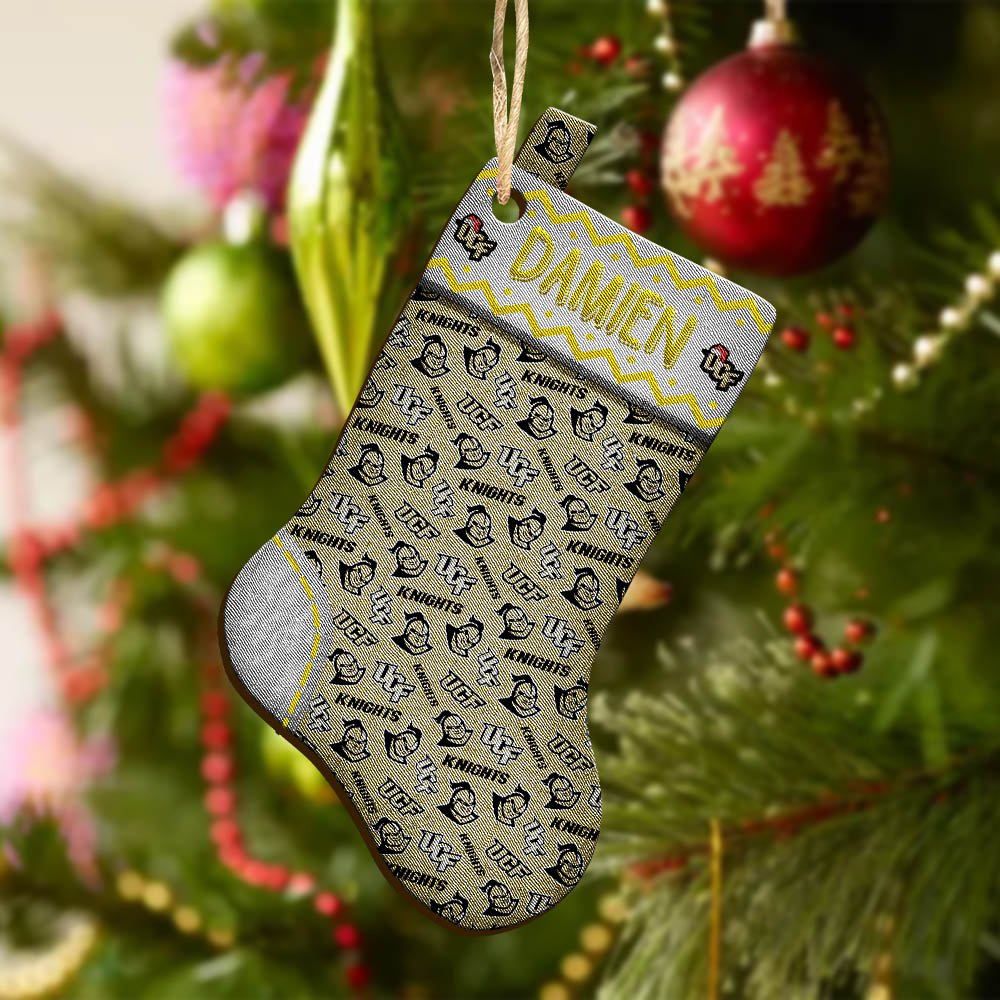 Alternative view of UCF Knights Wooden Ornament 2024 Version Custom Your Name, Christmas Stocking Ornaments, Christmas Gifts For Sport Fans ETHY-53300