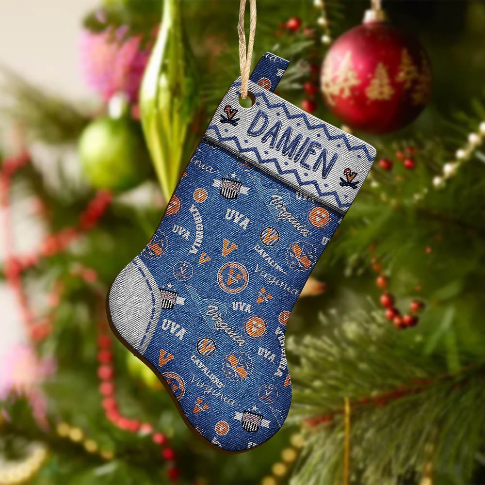 Alternative view of Virginia Cavaliers Wooden Ornament 2024 Version Custom Your Name, Christmas Stocking Ornaments, Christmas Gifts For Sport Fans ETHY-53300