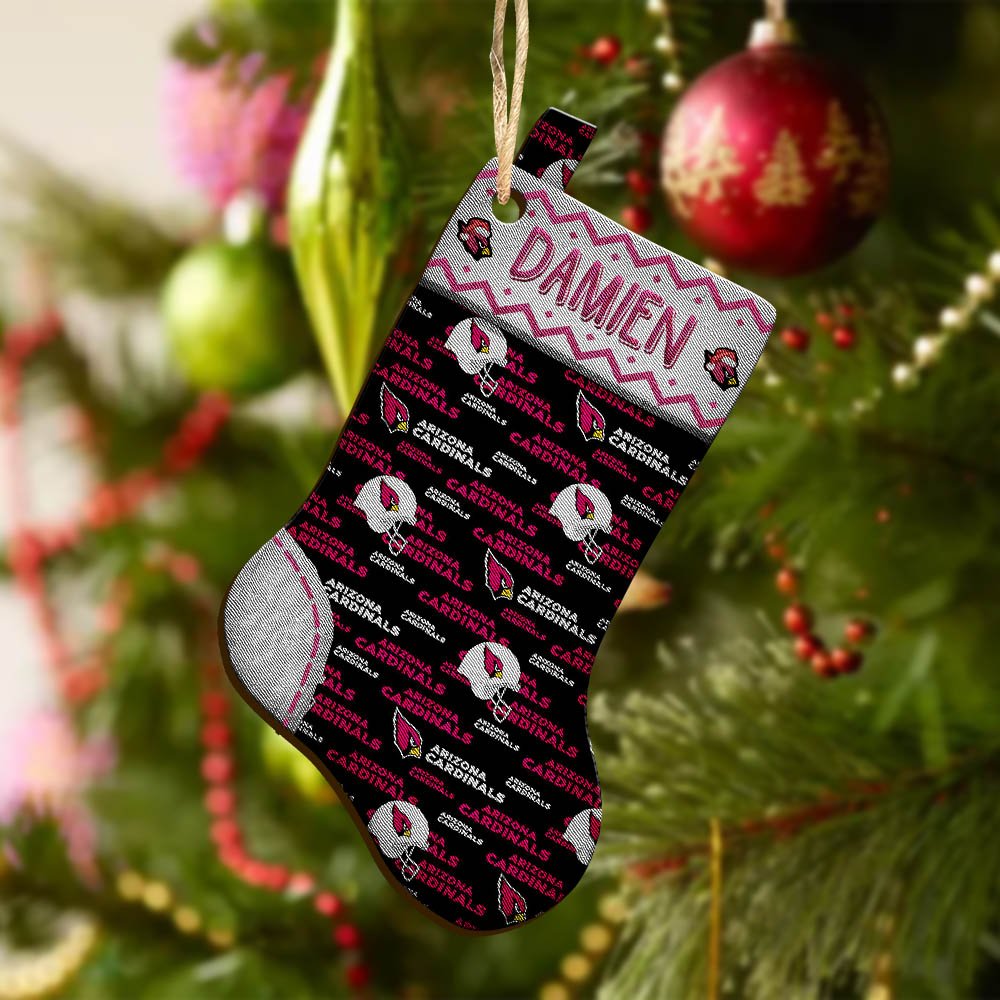 Alternative view of Arizona Cardinals Wooden Ornament 2024 Version Custom Your Name, Christmas Stocking Ornaments, Christmas Gifts For Sport Fans ETHY-53300