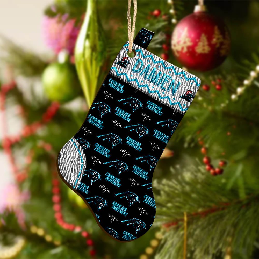 Alternative view of Carolina Panthers Wooden Ornament 2024 Version Custom Your Name, Christmas Stocking Ornaments, Christmas Gifts For Sport Fans ETHY-53300