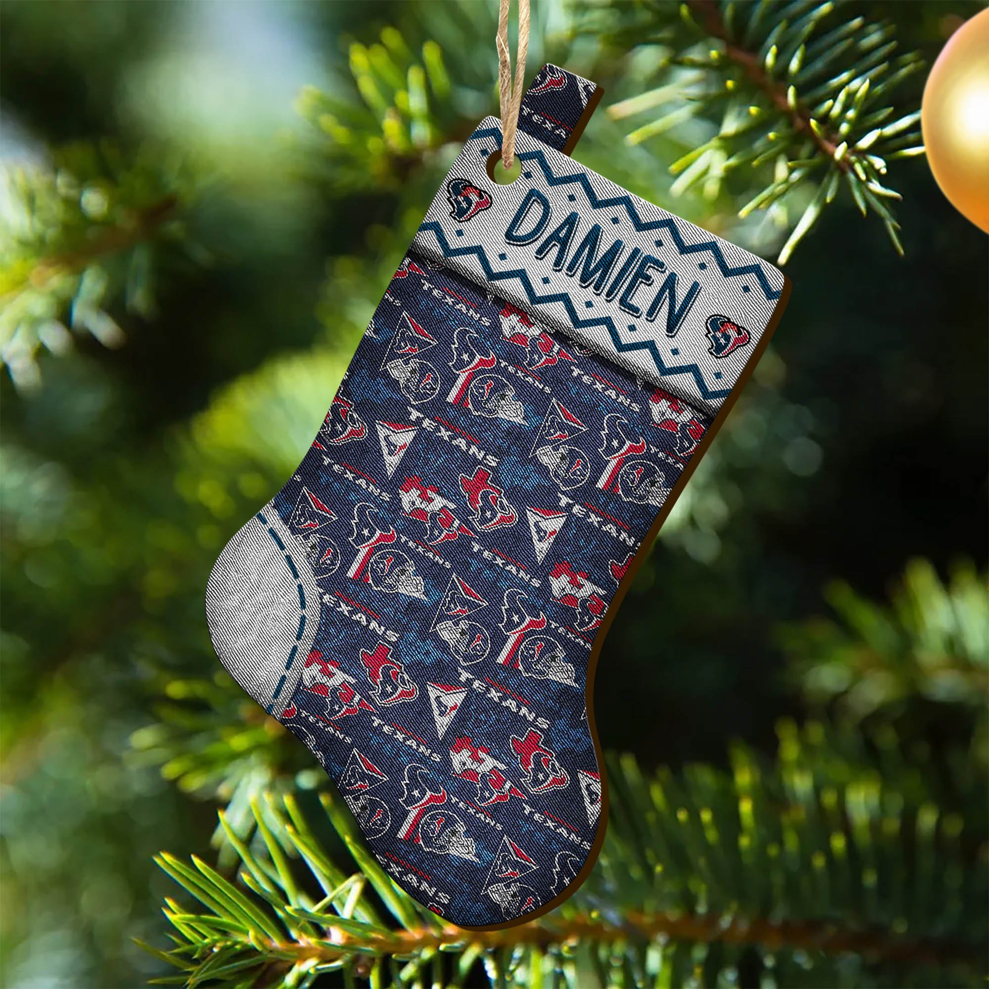 Houston Texans Wooden Ornament 2024 Version Custom Your Name, Christmas Stocking Ornaments, Christmas Gifts For Sport Fans ETHY-53300