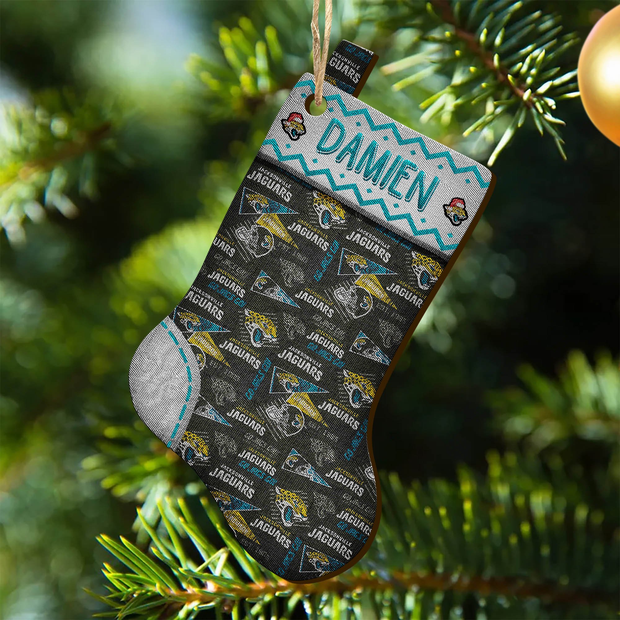 Jacksonville Jaguars Wooden Ornament 2024 Version Custom Your Name, Christmas Stocking Ornaments, Christmas Gifts For Sport Fans ETHY-53300