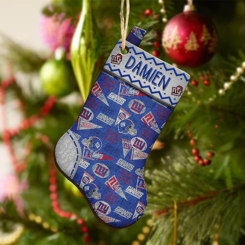 Alternative view of New York Giants Wooden Ornament 2024 Version Custom Your Name, Christmas Stocking Ornaments, Christmas Gifts For Sport Fans ETHY-53300