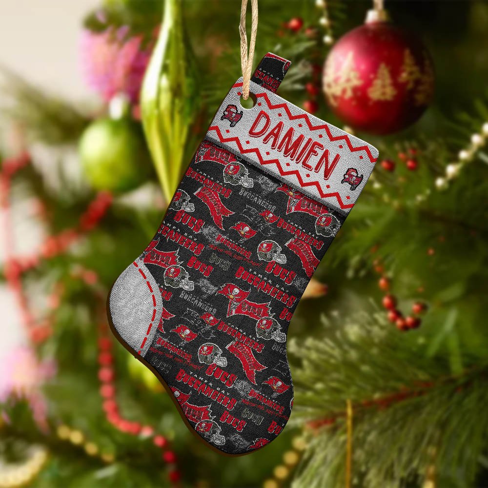 Alternative view of Tampa Bay Buccaneers Wooden Ornament 2024 Version Custom Your Name, Christmas Stocking Ornaments, Christmas Gifts For Sport Fans ETHY-53300