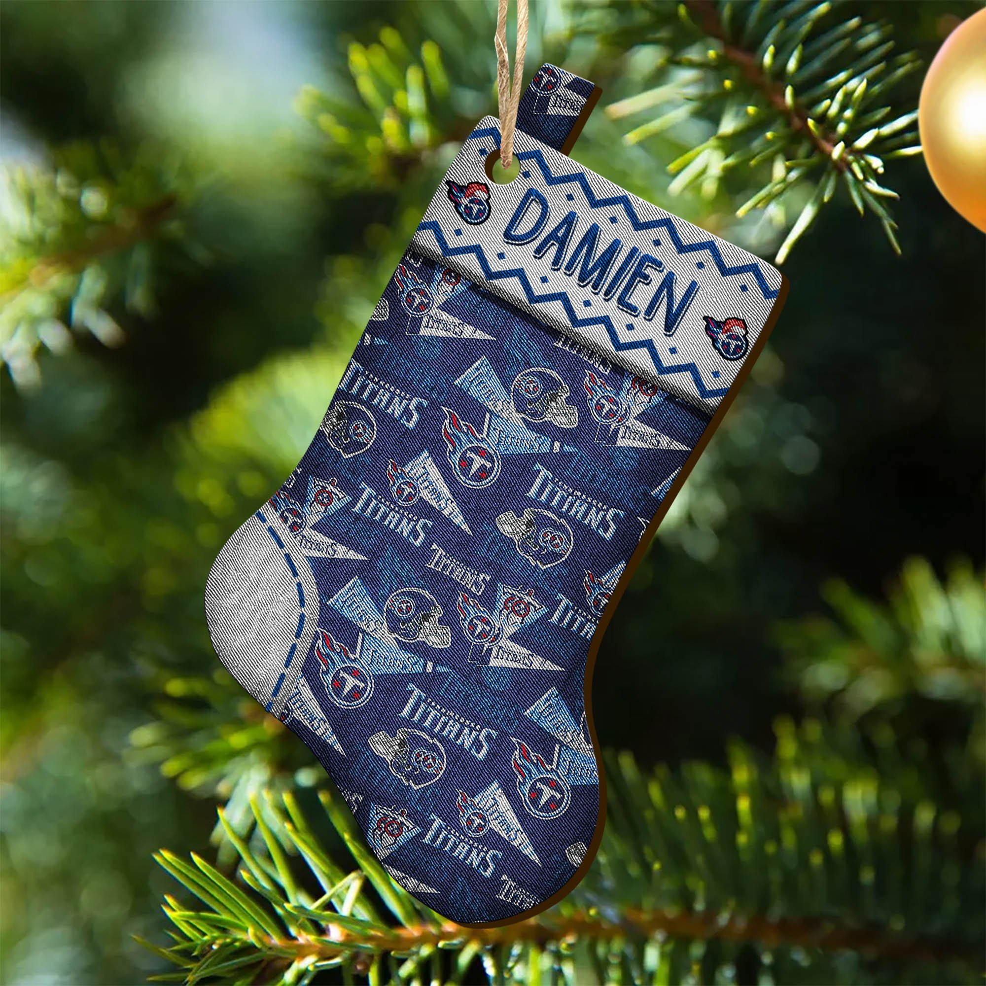 Tennessee Titans Wooden Ornament 2024 Version Custom Your Name, Christmas Stocking Ornaments, Christmas Gifts For Sport Fans ETHY-53300
