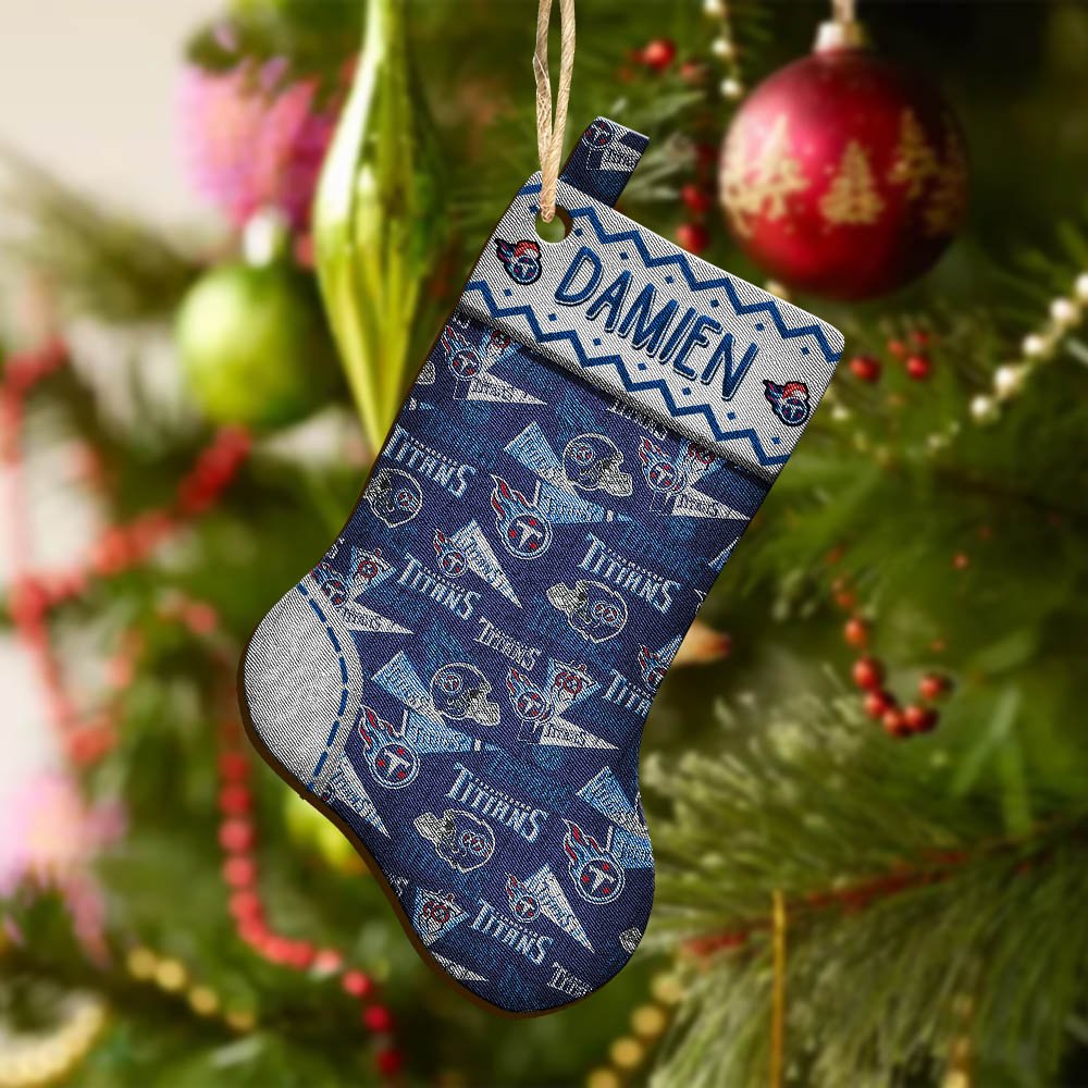 Alternative view of Tennessee Titans Wooden Ornament 2024 Version Custom Your Name, Christmas Stocking Ornaments, Christmas Gifts For Sport Fans ETHY-53300