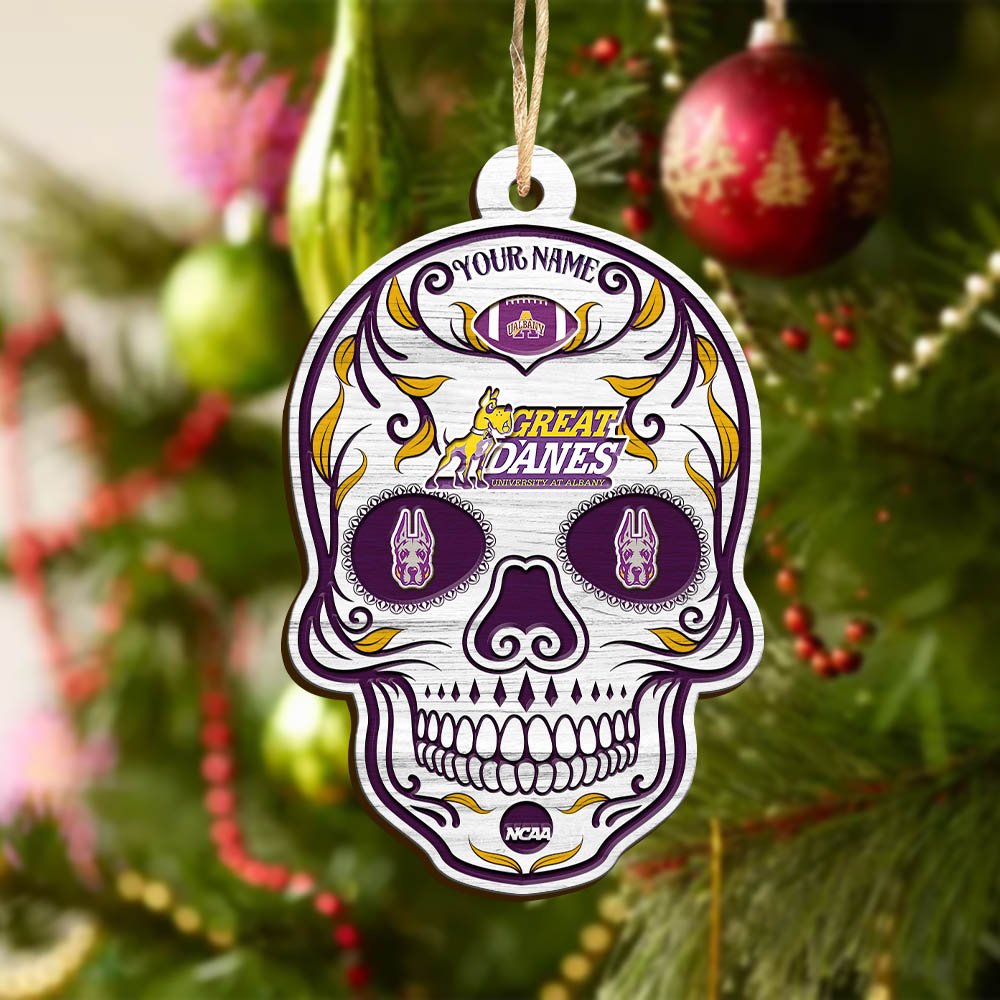 Alternative view of Albany Great Danes Sport Wooden Ornament 2024 Version Personalized Your Name, Football Team And Skull Ornaments, Christmas Tree Decorations ETHY-53301