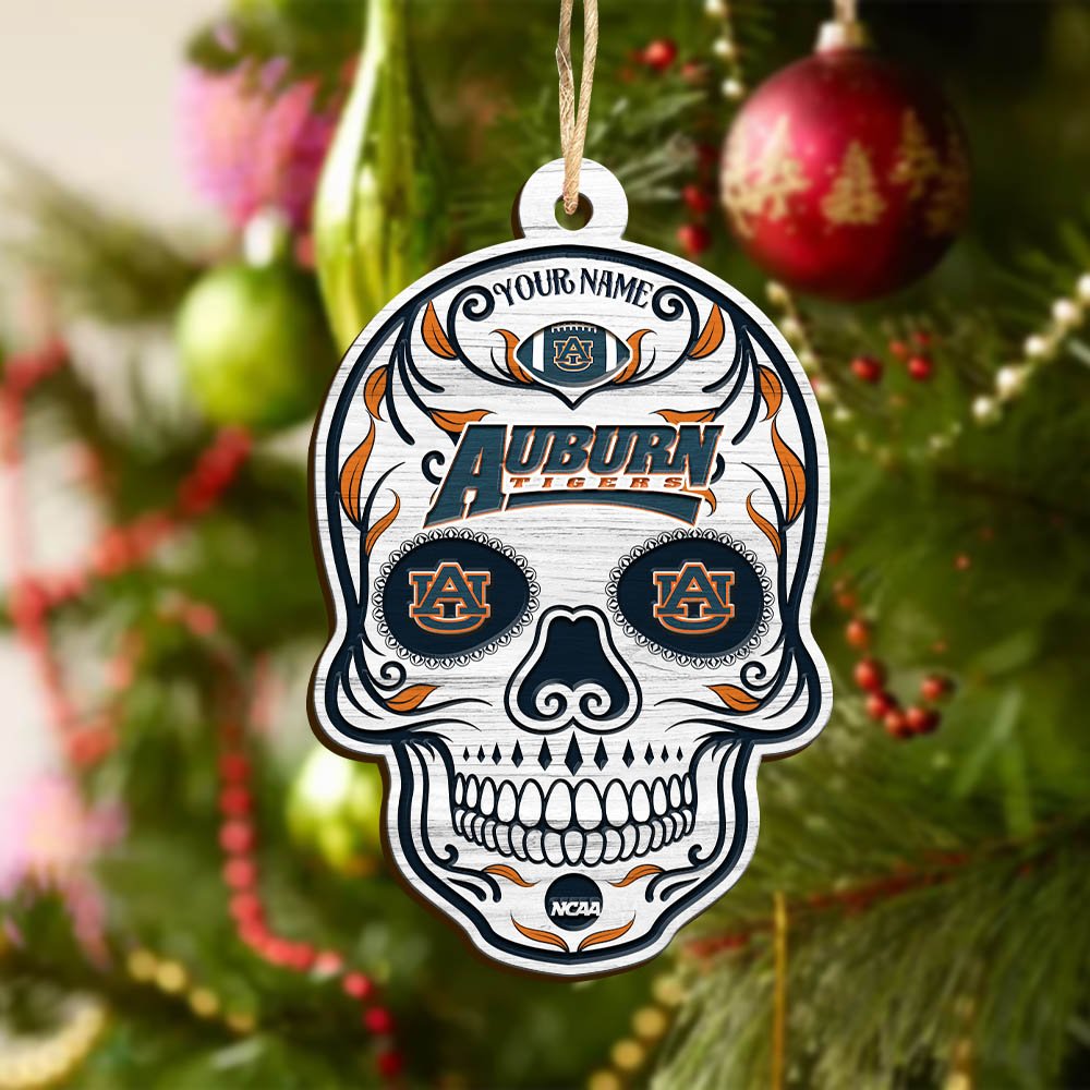 Alternative view of Auburn Tigers Sport Wooden Ornament 2024 Version Personalized Your Name, Football Team And Skull Ornaments, Christmas Tree Decorations ETHY-53301