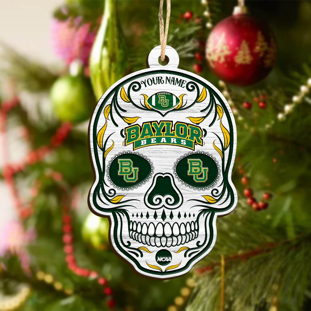 Alternative view of Baylor Bears Sport Wooden Ornament 2024 Version Personalized Your Name, Football Team And Skull Ornaments, Christmas Tree Decorations ETHY-53301