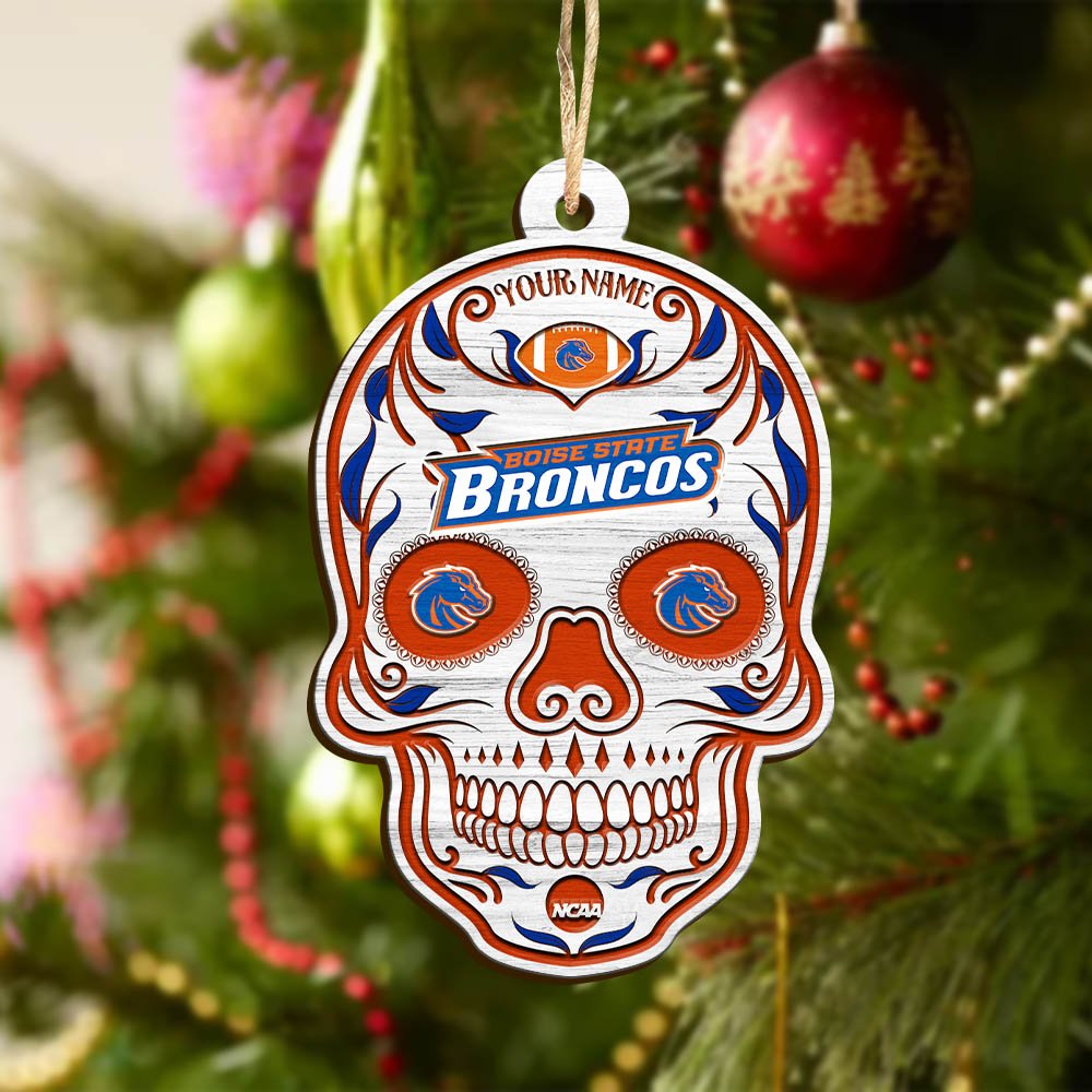 Alternative view of Boise State Broncos Sport Wooden Ornament 2024 Version Personalized Your Name, Football Team And Skull Ornaments, Christmas Tree Decorations ETHY-53301