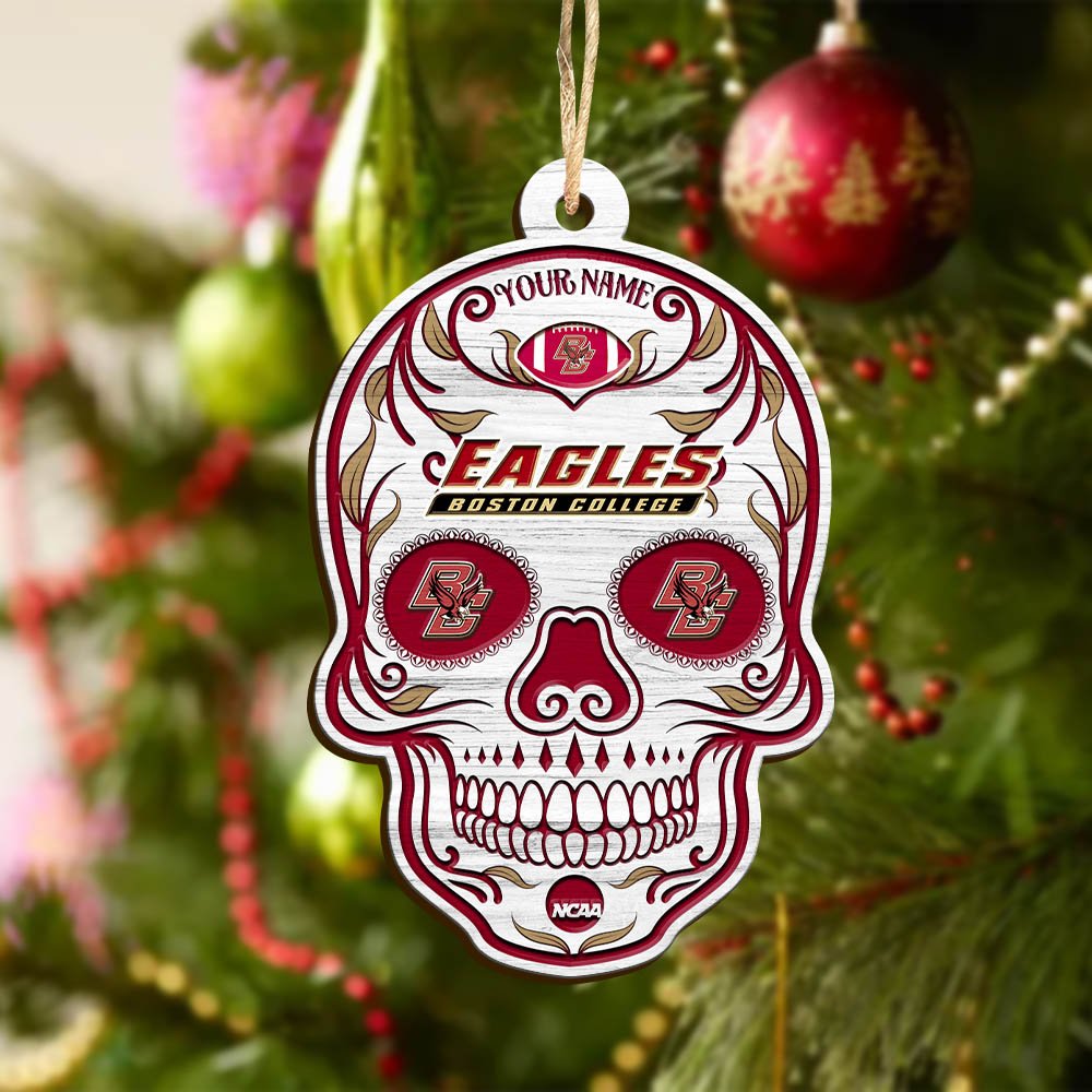 Alternative view of Boston College Eagles Sport Wooden Ornament 2024 Version Personalized Your Name, Football Team And Skull Ornaments, Christmas Tree Decorations ETHY-53301