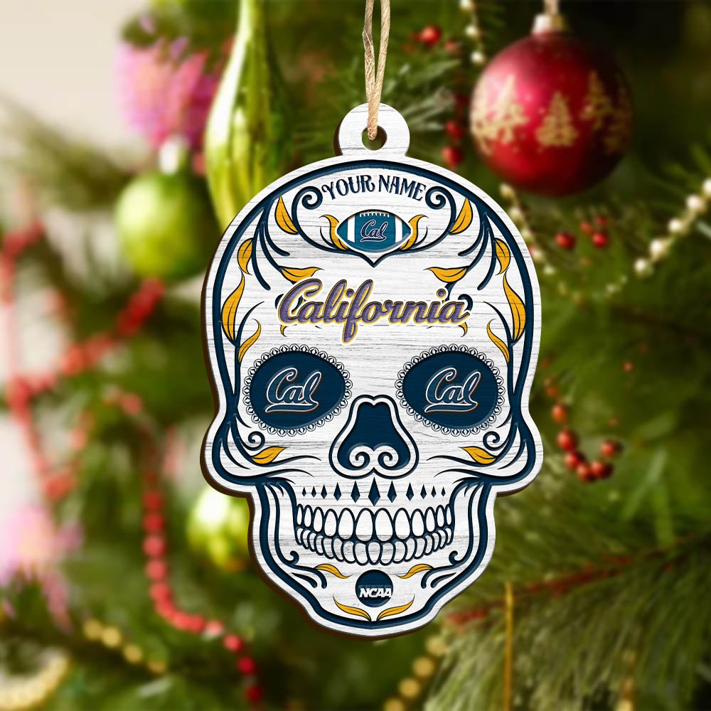Alternative view of California Golden Bears Sport Wooden Ornament 2024 Version Personalized Your Name, Football Team And Skull Ornaments, Christmas Tree Decorations ETHY-53301