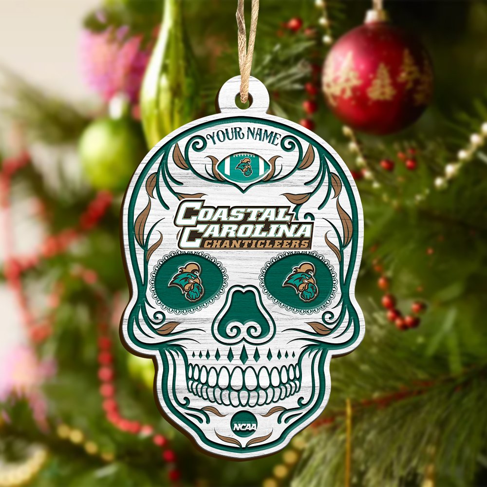 Alternative view of Coastal Carolina Chanticleers Sport Wooden Ornament 2024 Version Personalized Your Name, Football Team And Skull Ornaments, Christmas Tree Decorations ETHY-53301