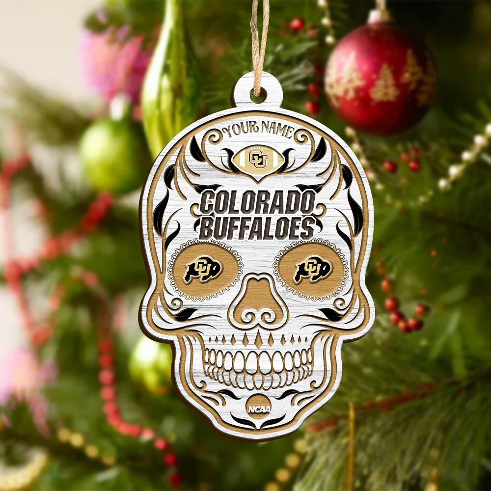 Alternative view of Colorado Buffaloes Sport Wooden Ornament 2024 Version Personalized Your Name, Football Team And Skull Ornaments, Christmas Tree Decorations ETHY-53301