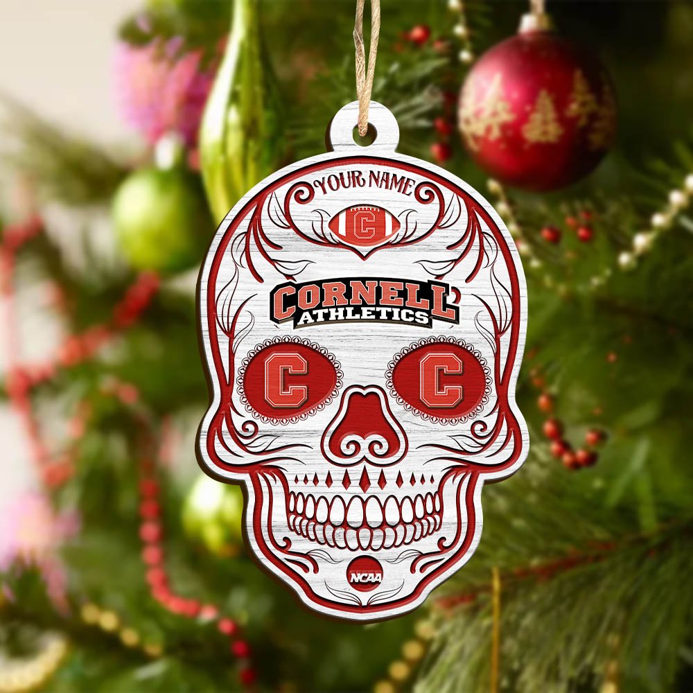 Alternative view of Cornell Big Red Sport Wooden Ornament 2024 Version Personalized Your Name, Football Team And Skull Ornaments, Christmas Tree Decorations ETHY-53301