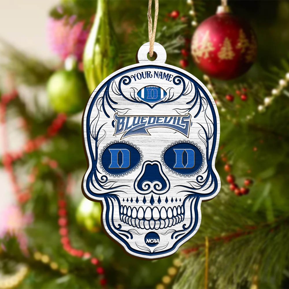 Alternative view of Duke Blue Devils Sport Wooden Ornament 2024 Version Personalized Your Name, Football Team And Skull Ornaments, Christmas Tree Decorations ETHY-53301